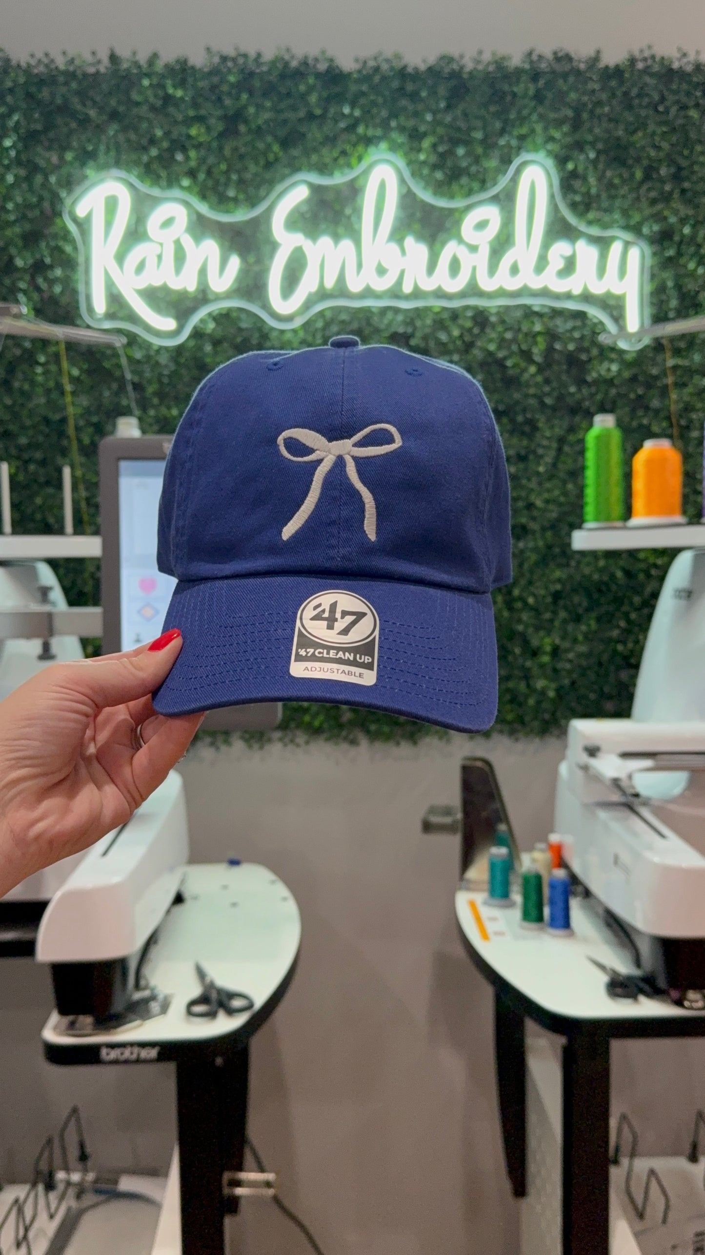White Coquette Bow Embroidered Hat
