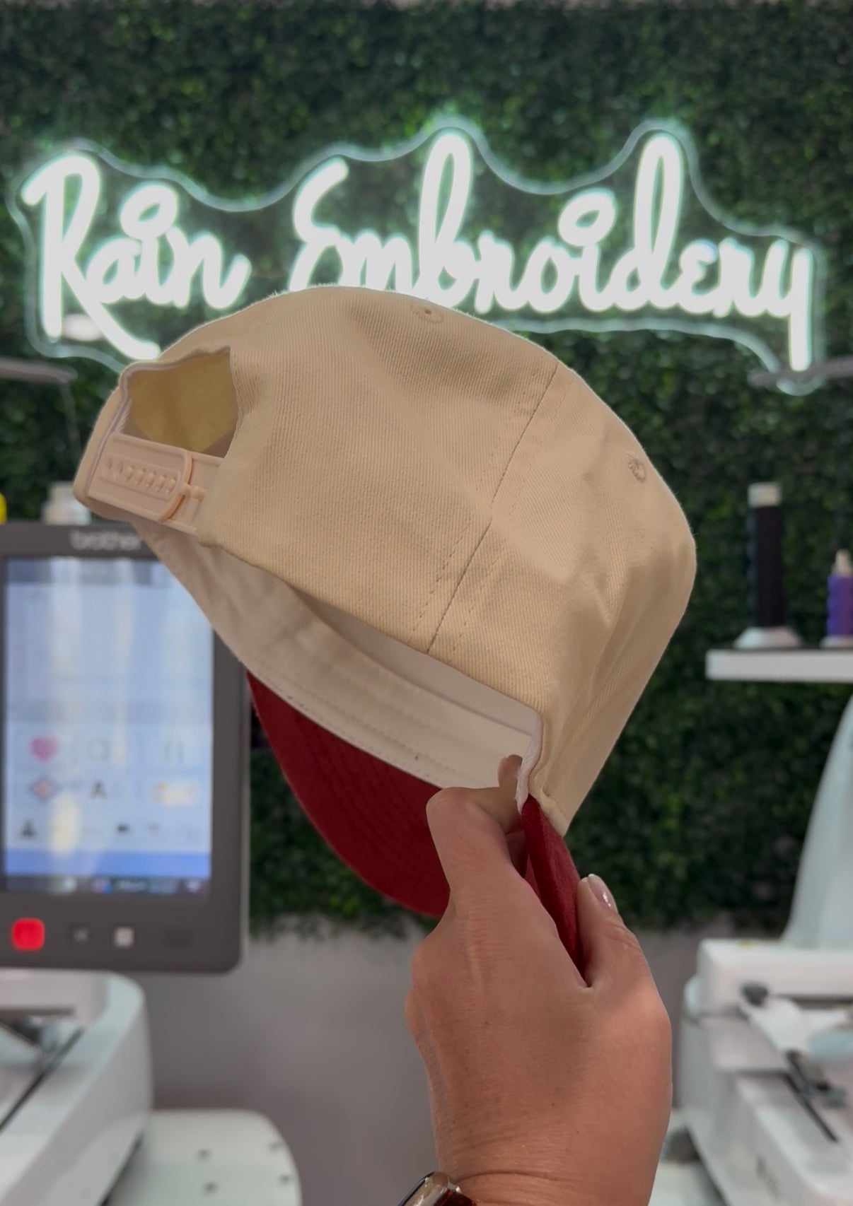 Red Suede Trucker Hat (blank)