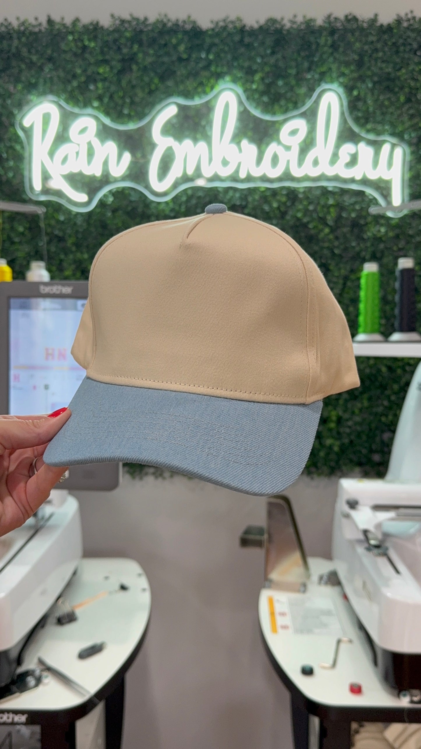 Denim Bill Trucker Hat (blank)