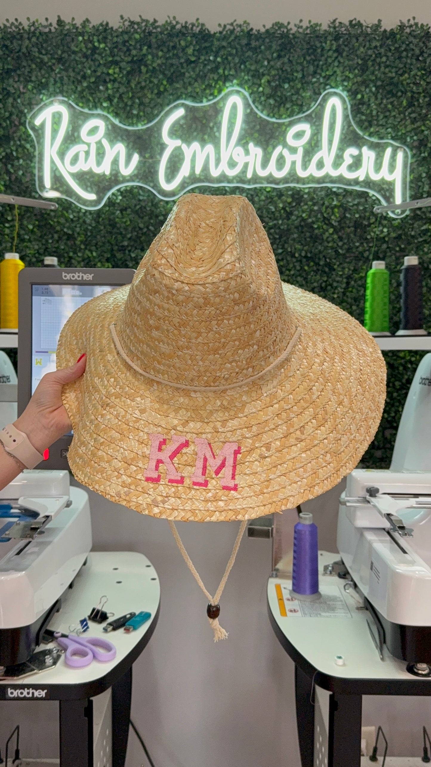 Monogrammed Straw Beach Hat