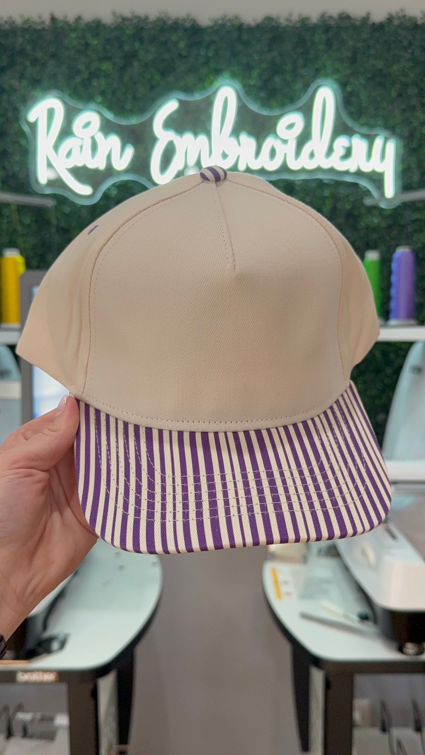 Purple Stripes Trucker Hat (blank)