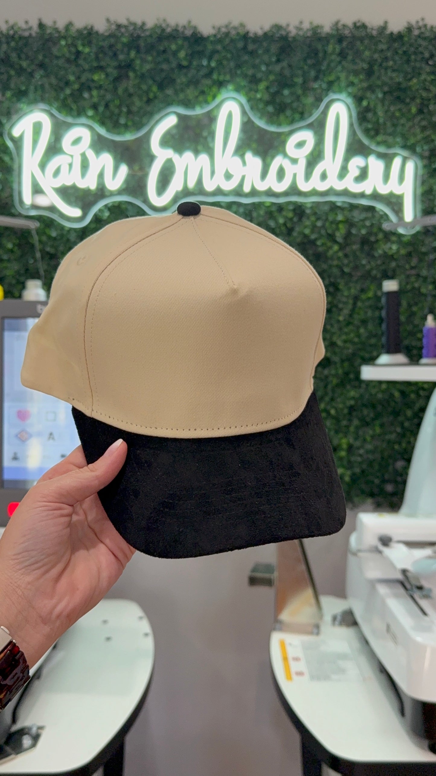 Black Suede Trucker Hat (blank)