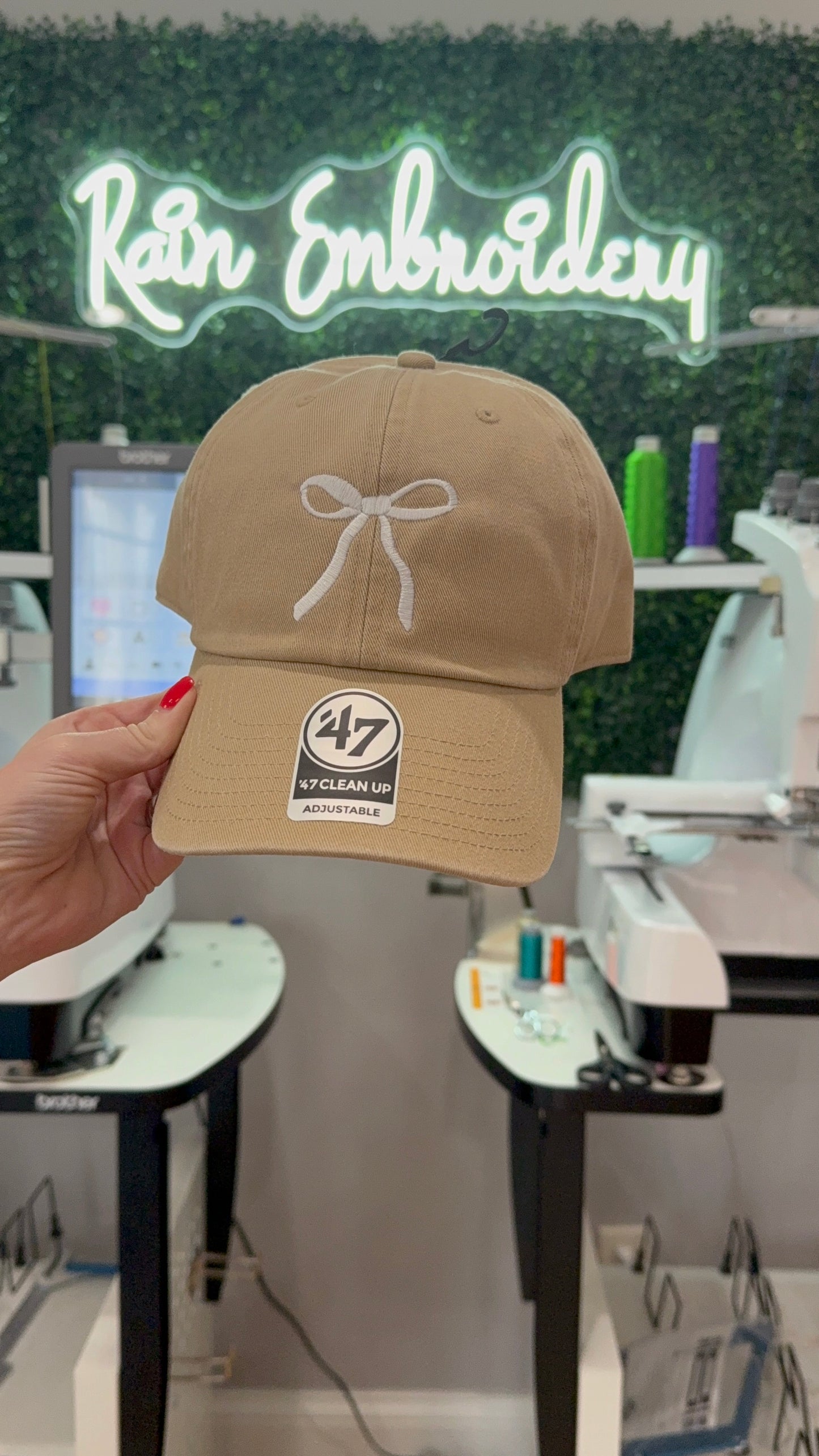 White Coquette Bow Embroidered Hat