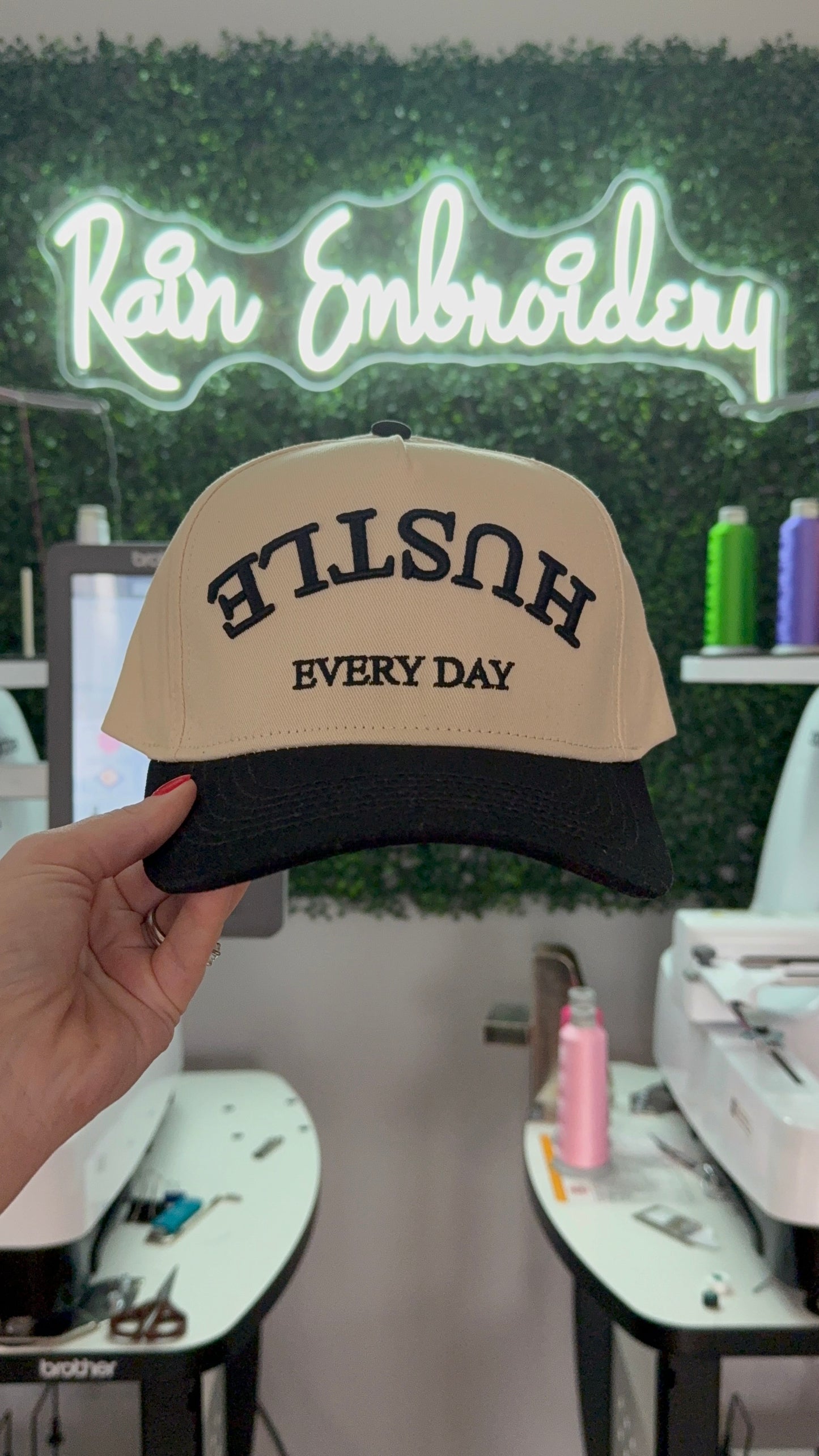 Hustle Every Day Vintage Embroidered Hat
