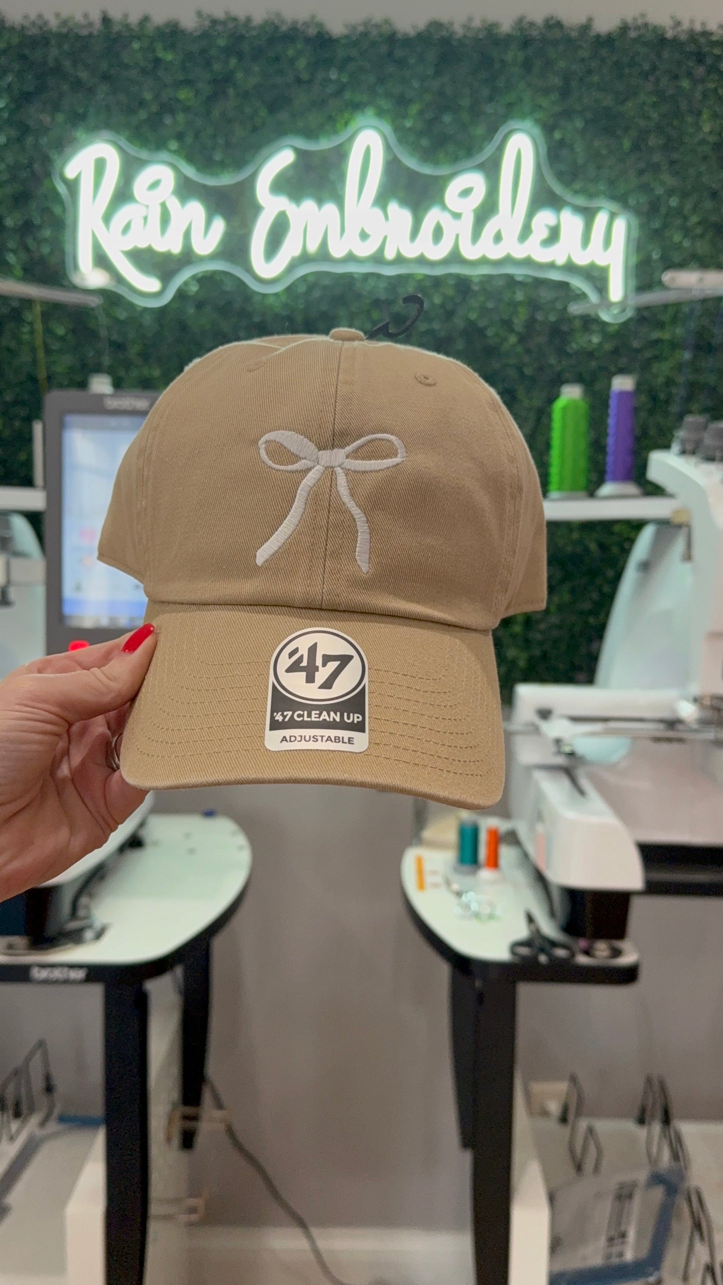 White Coquette Bow Embroidered Hat