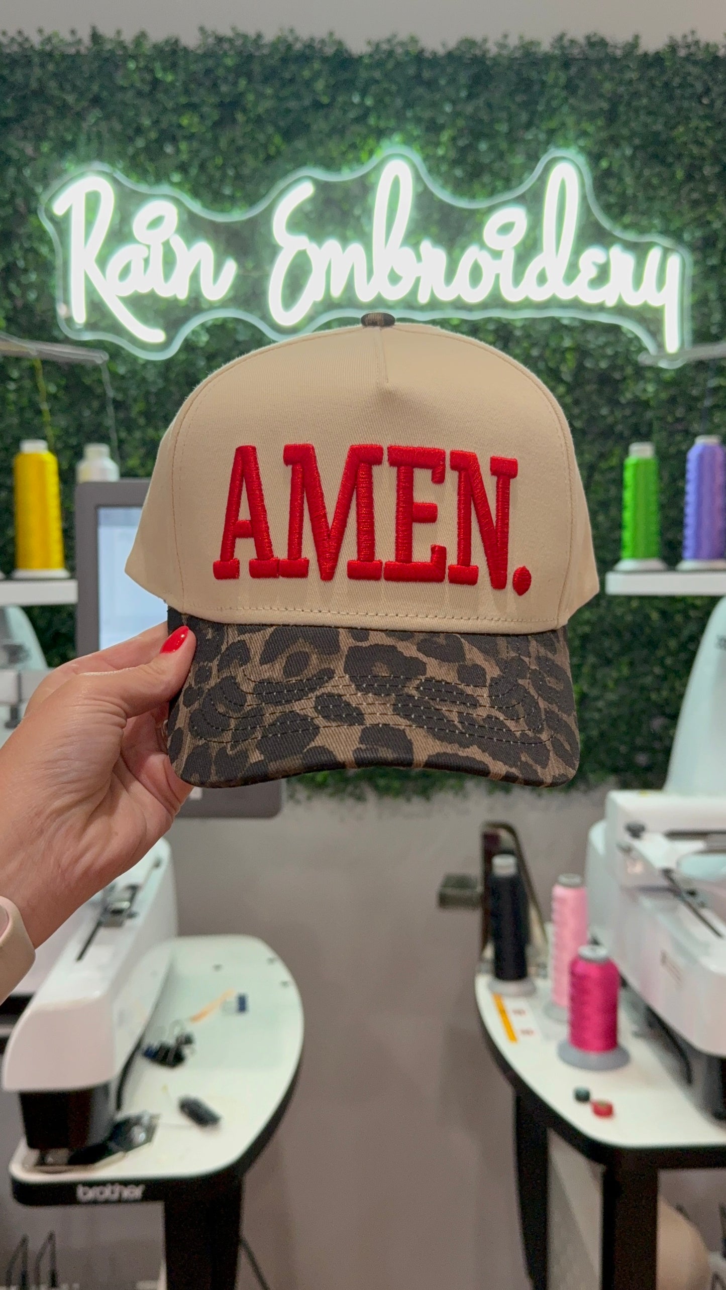 AMEN. Leopard Vintage Hat / Embroidered Hat