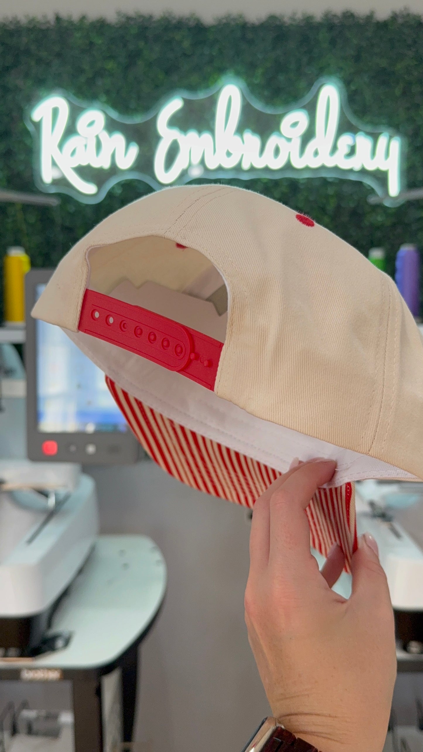 Red Stripes Trucker Hat (blank)