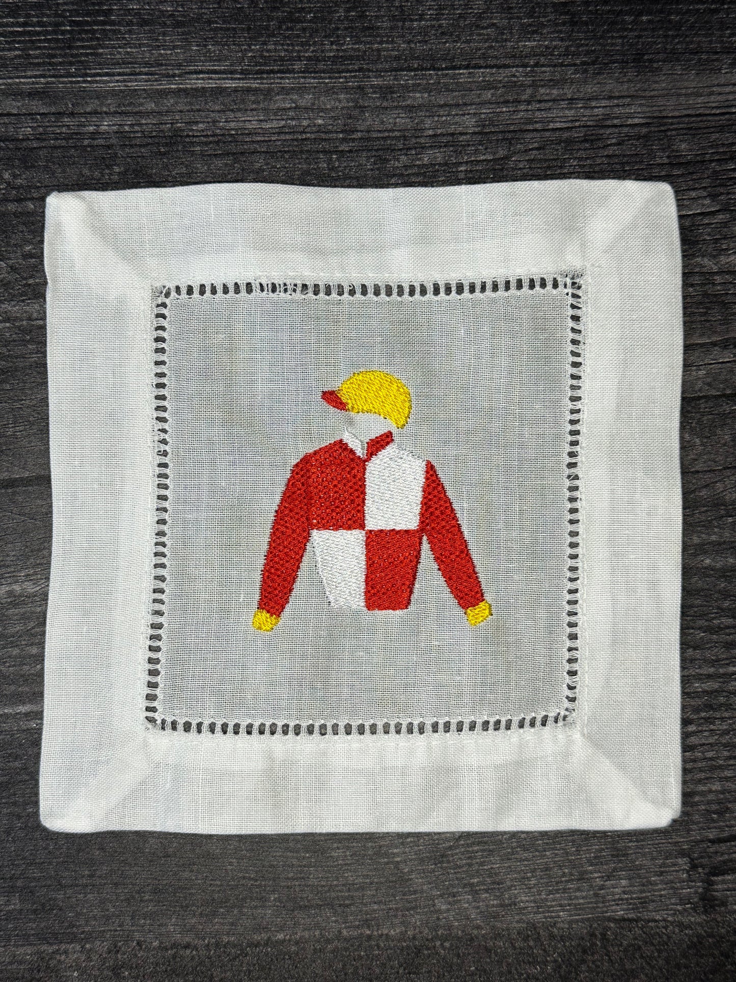 Horse Racing Embroidered Cocktail Napkins
