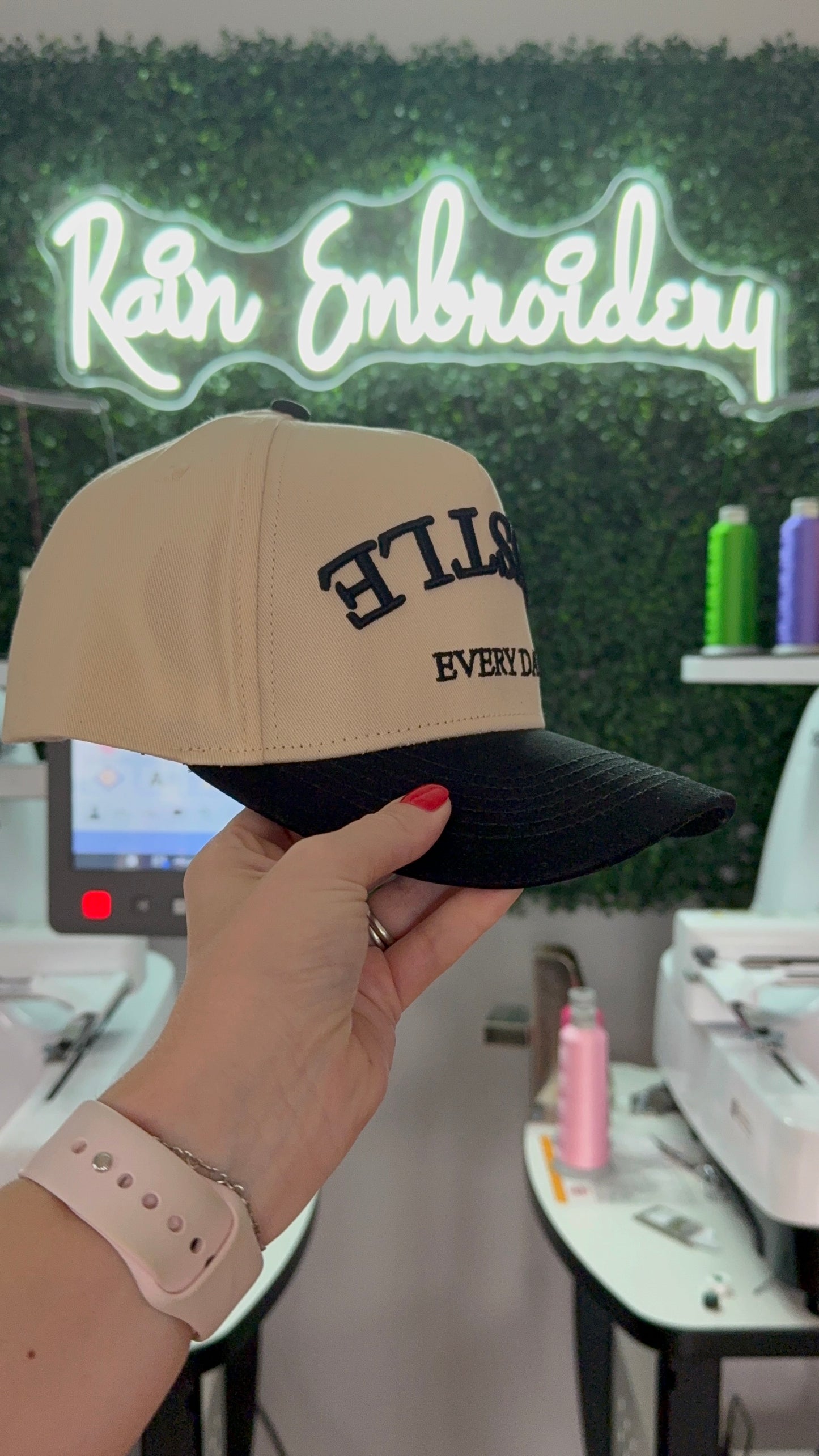 Hustle Every Day Vintage Embroidered Hat