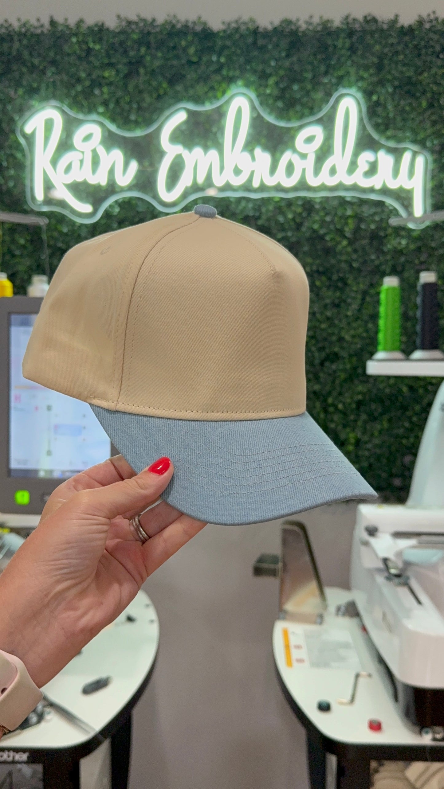 Denim Bill Trucker Hat (blank)