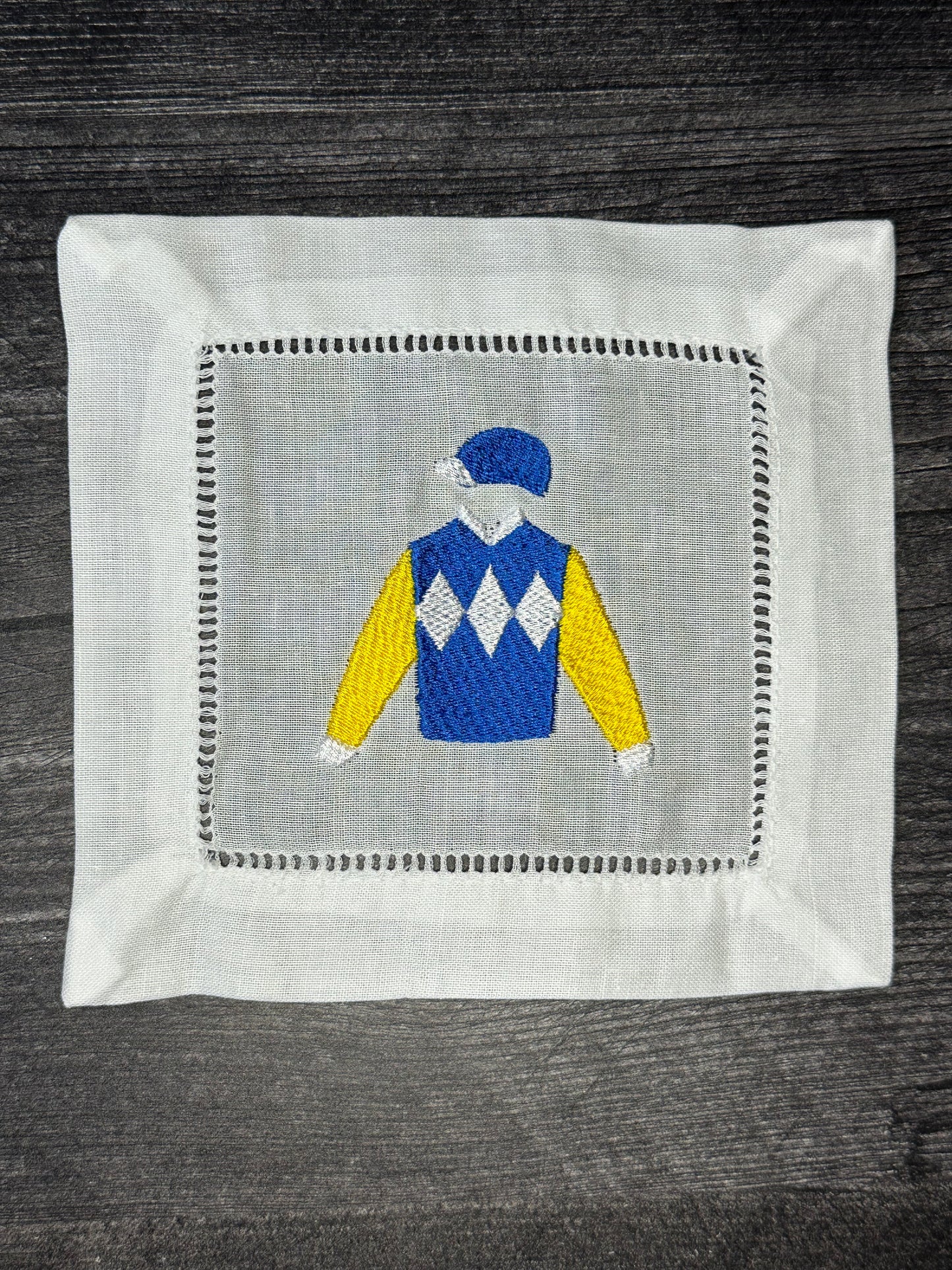 Horse Racing Embroidered Cocktail Napkins