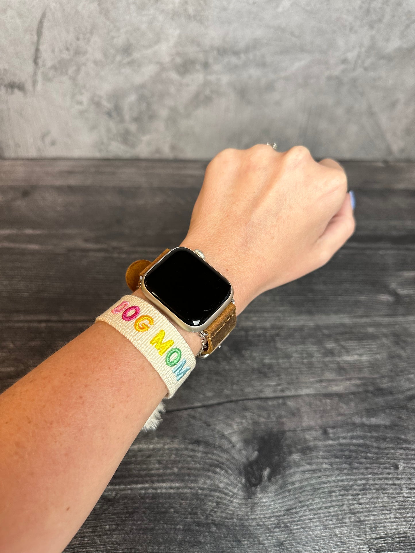 Dog Mom Embroidered Bracelet