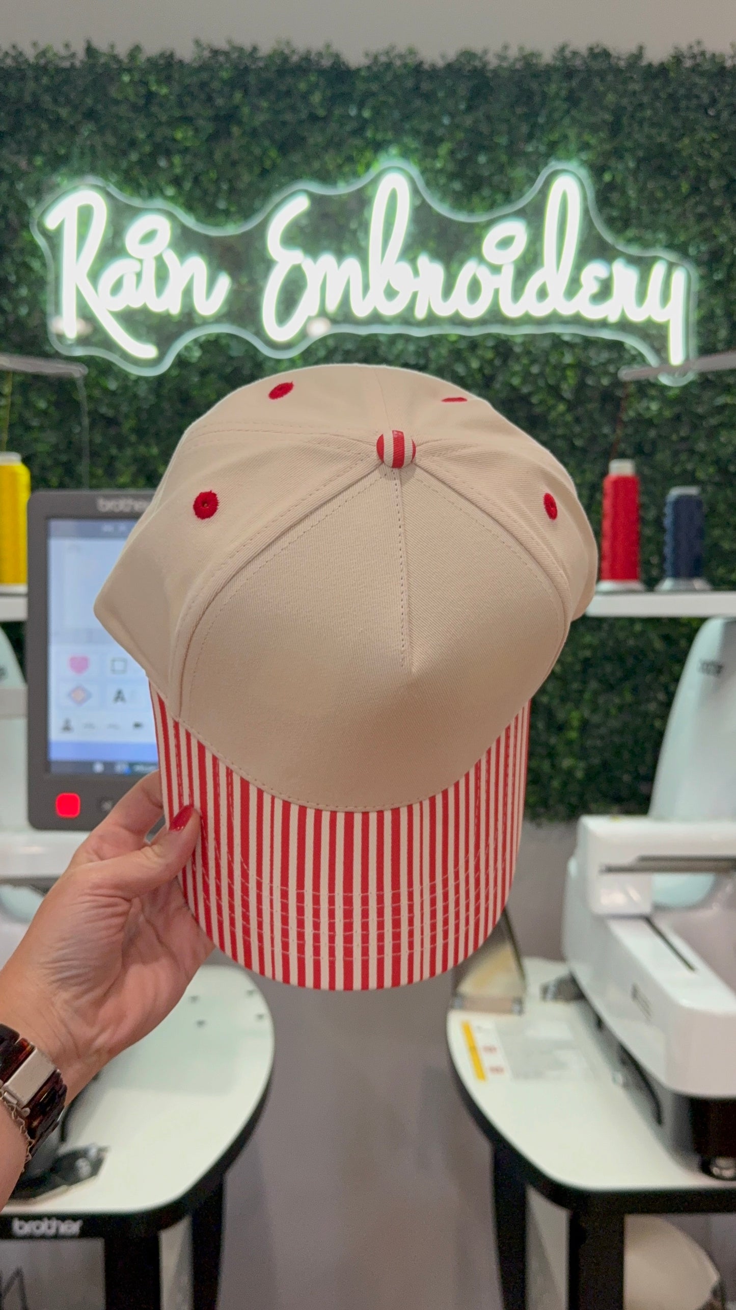 Red Stripes Trucker Hat (blank)