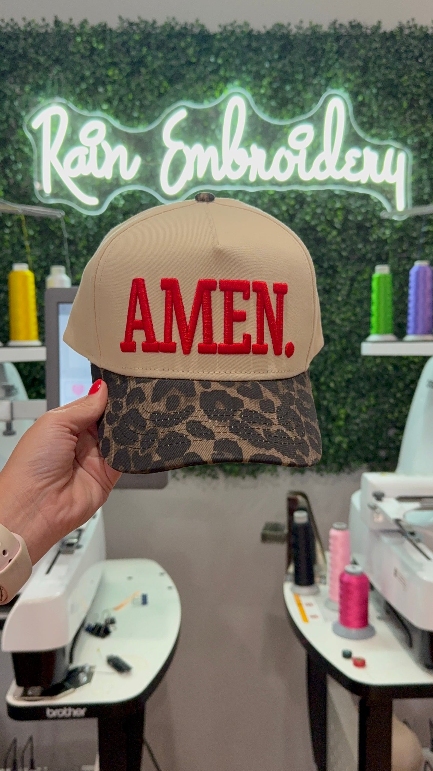 AMEN. Leopard Vintage Hat / Embroidered Hat