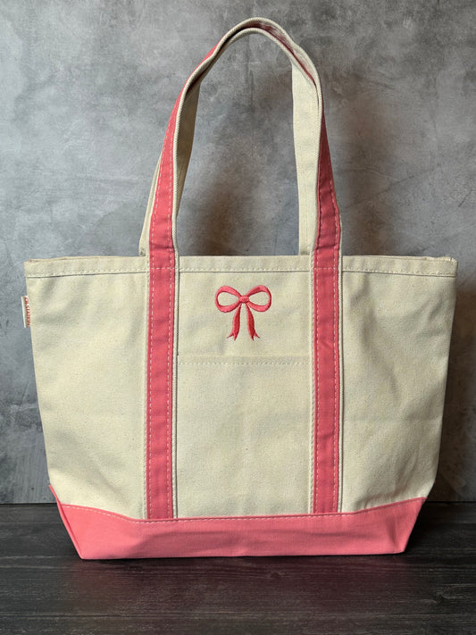 Bow Embroidered Tote