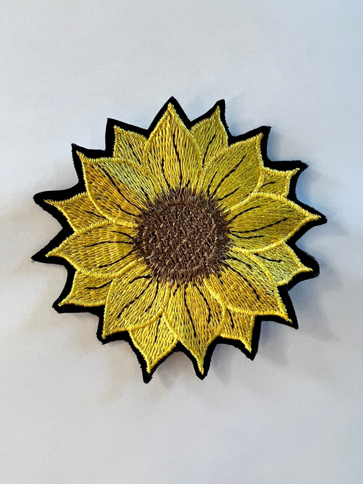 Boho 3 inch Sunflower Iron On / Sew On Embroidered Patch
