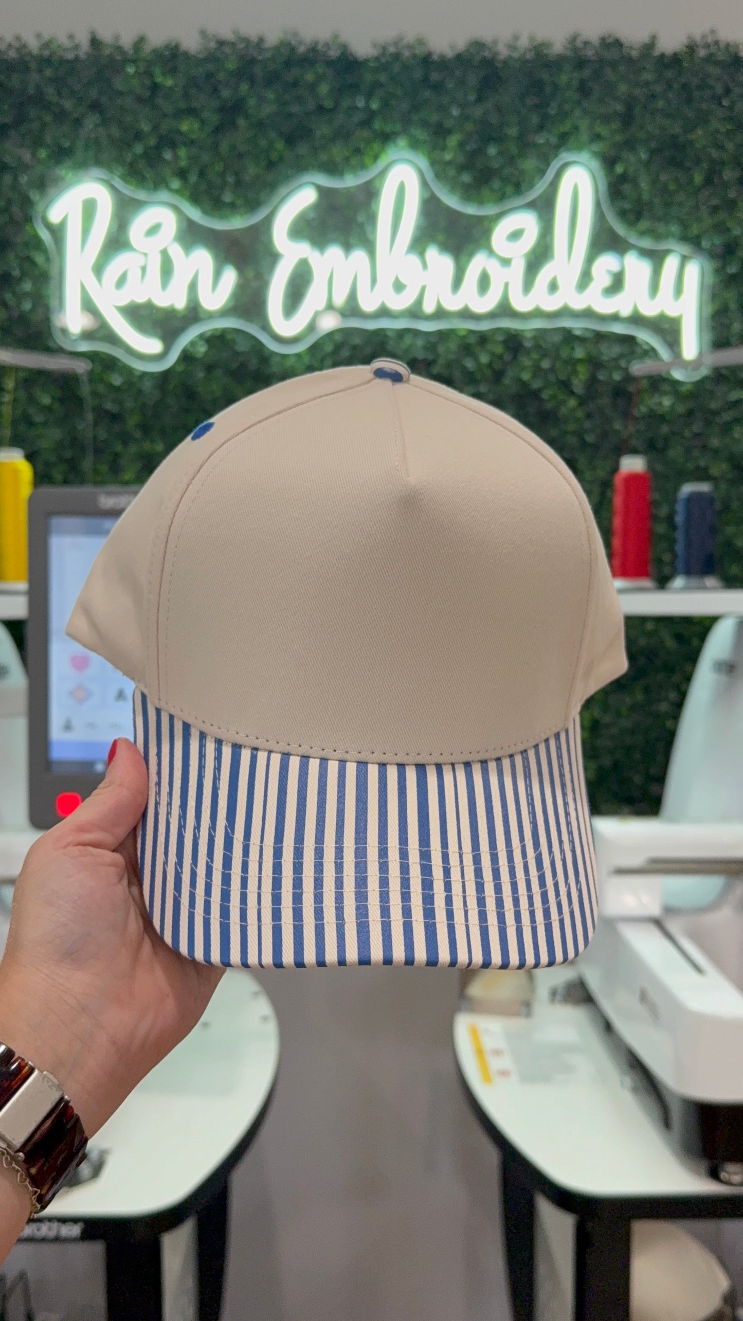 Blue Stripes Trucker Hat (blank)