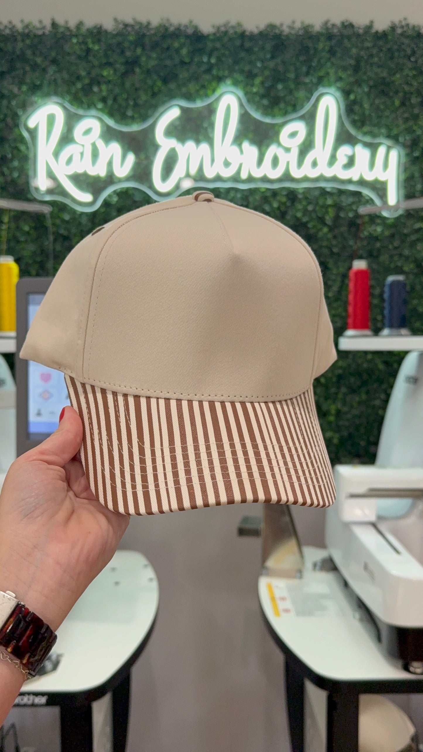 Brown Stripes Trucker Hat (blank)