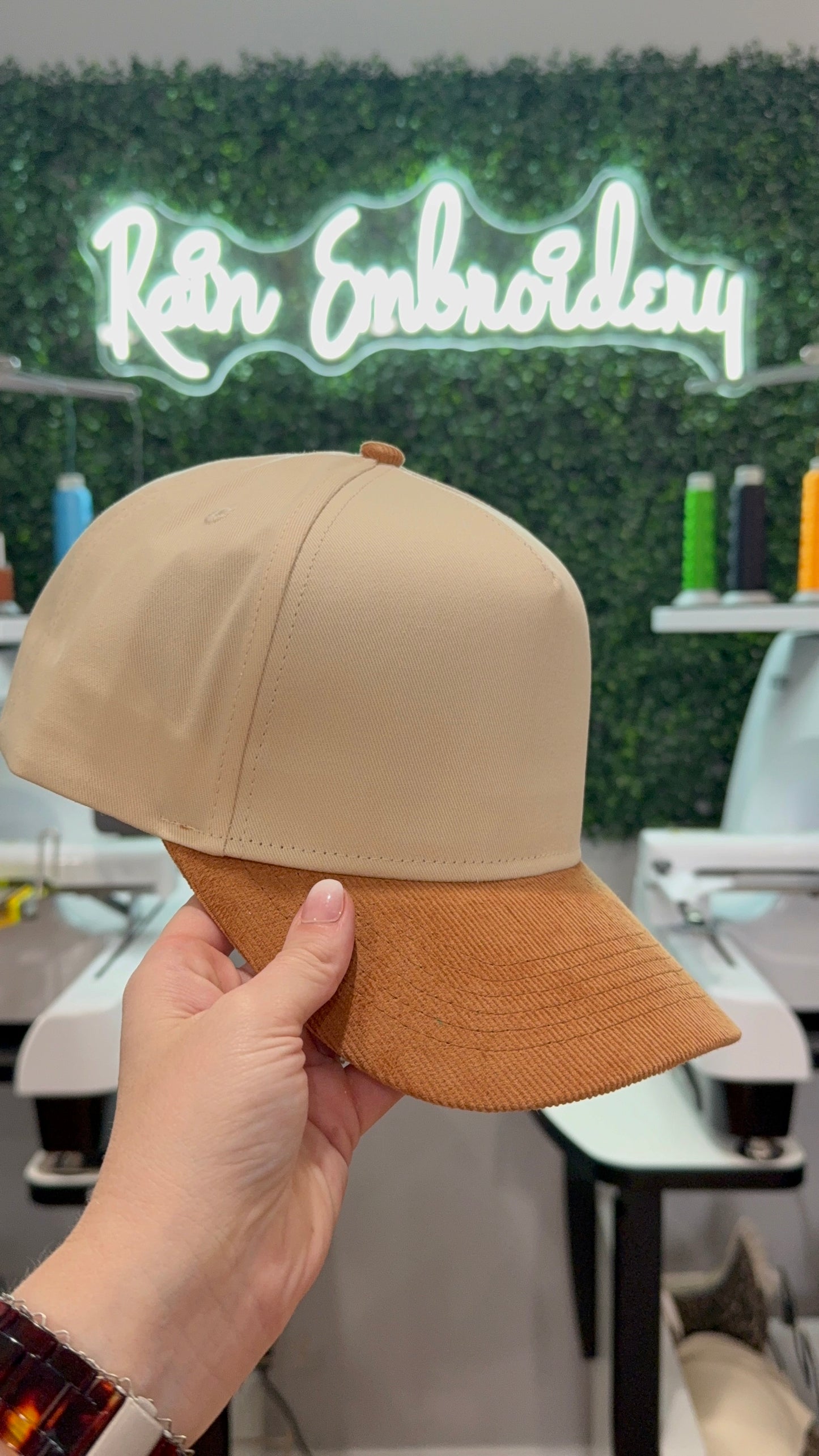 Camel Corduroy Bill Trucker Hat (blank)