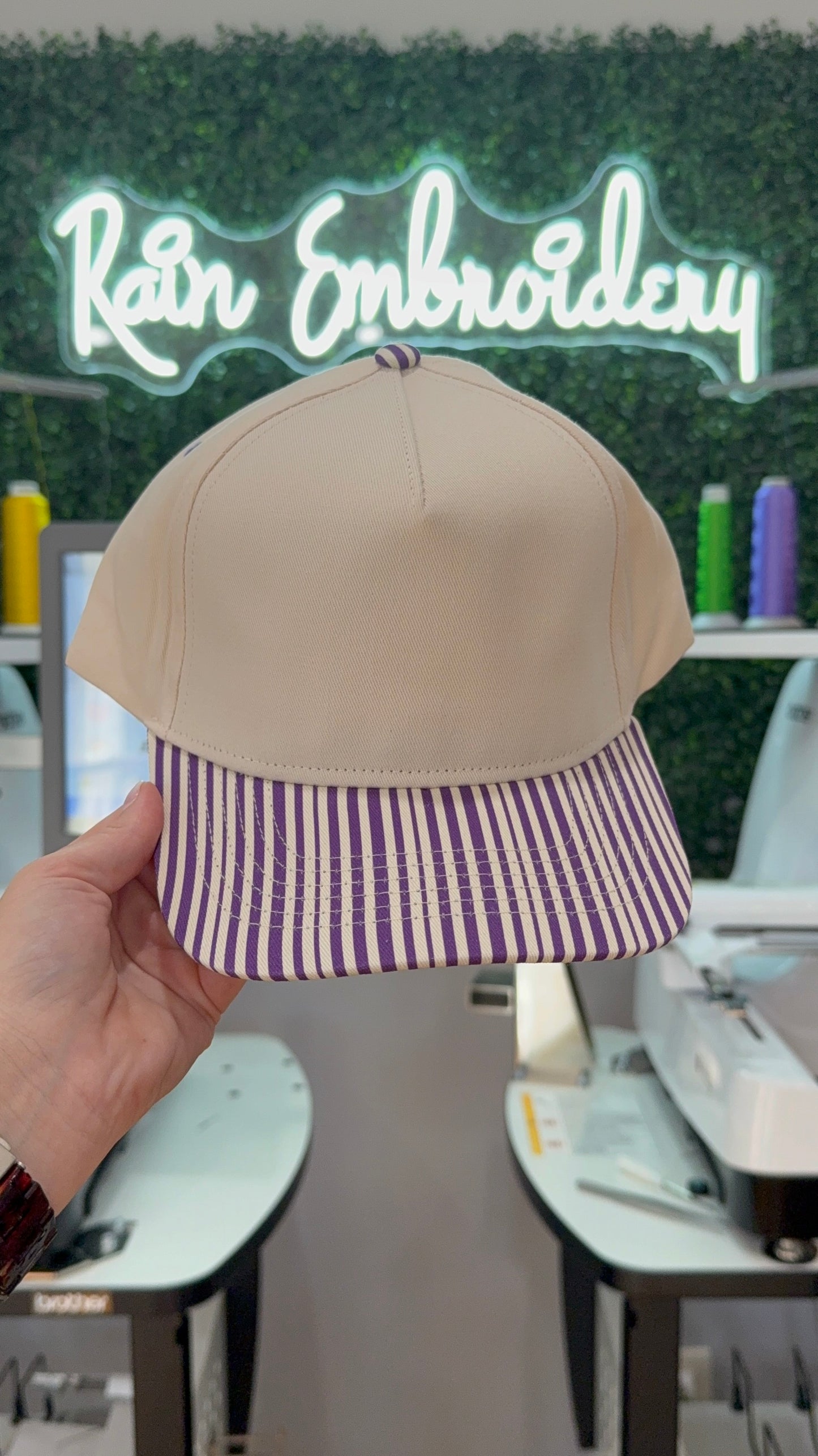 Purple Stripes Trucker Hat (blank)