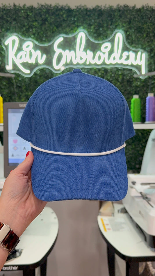 Blue Corduroy Trucker Hat (blanks)