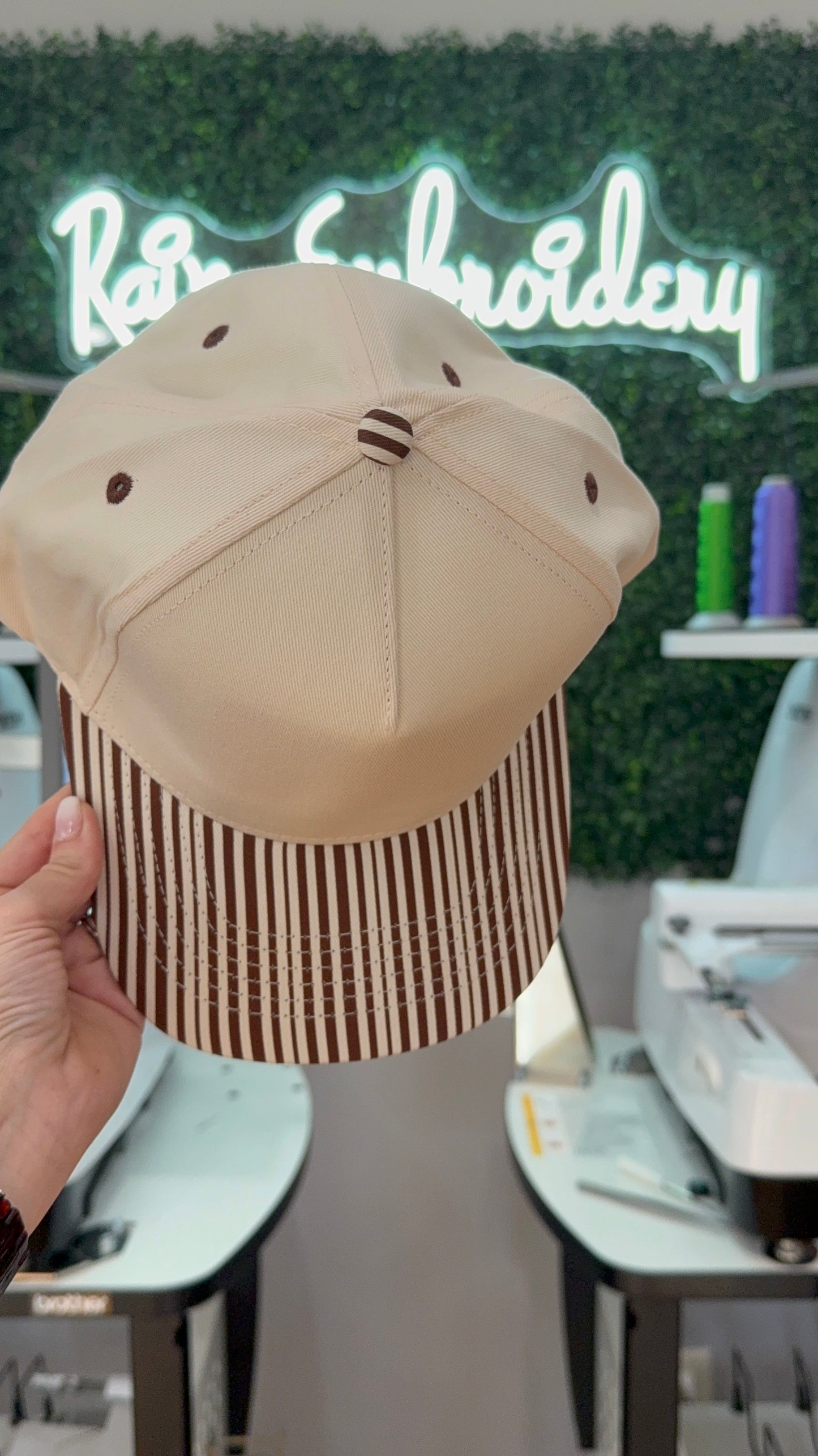 Brown Stripes Trucker Hat (blank)