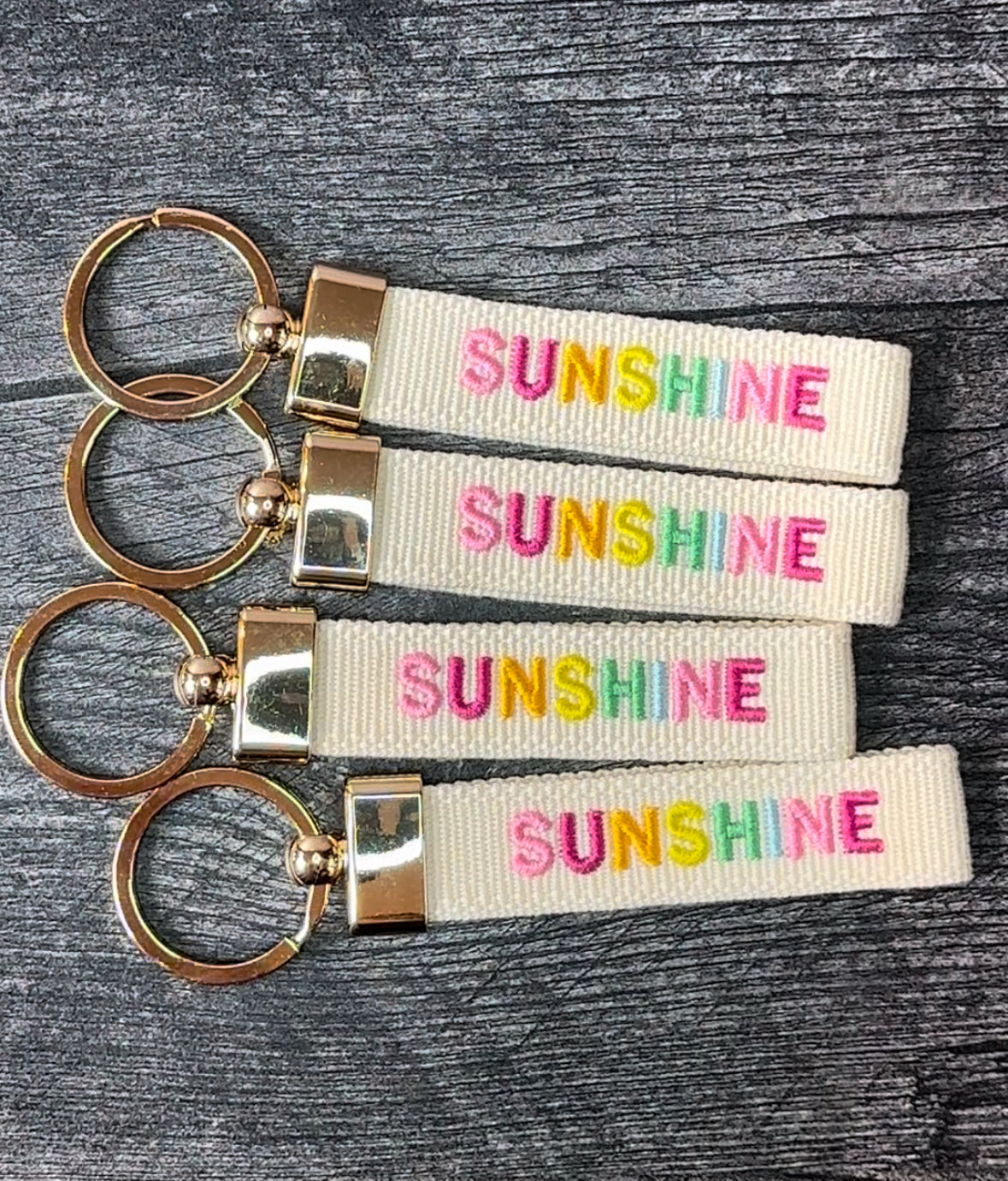 Sunshine Embroidered Keychain