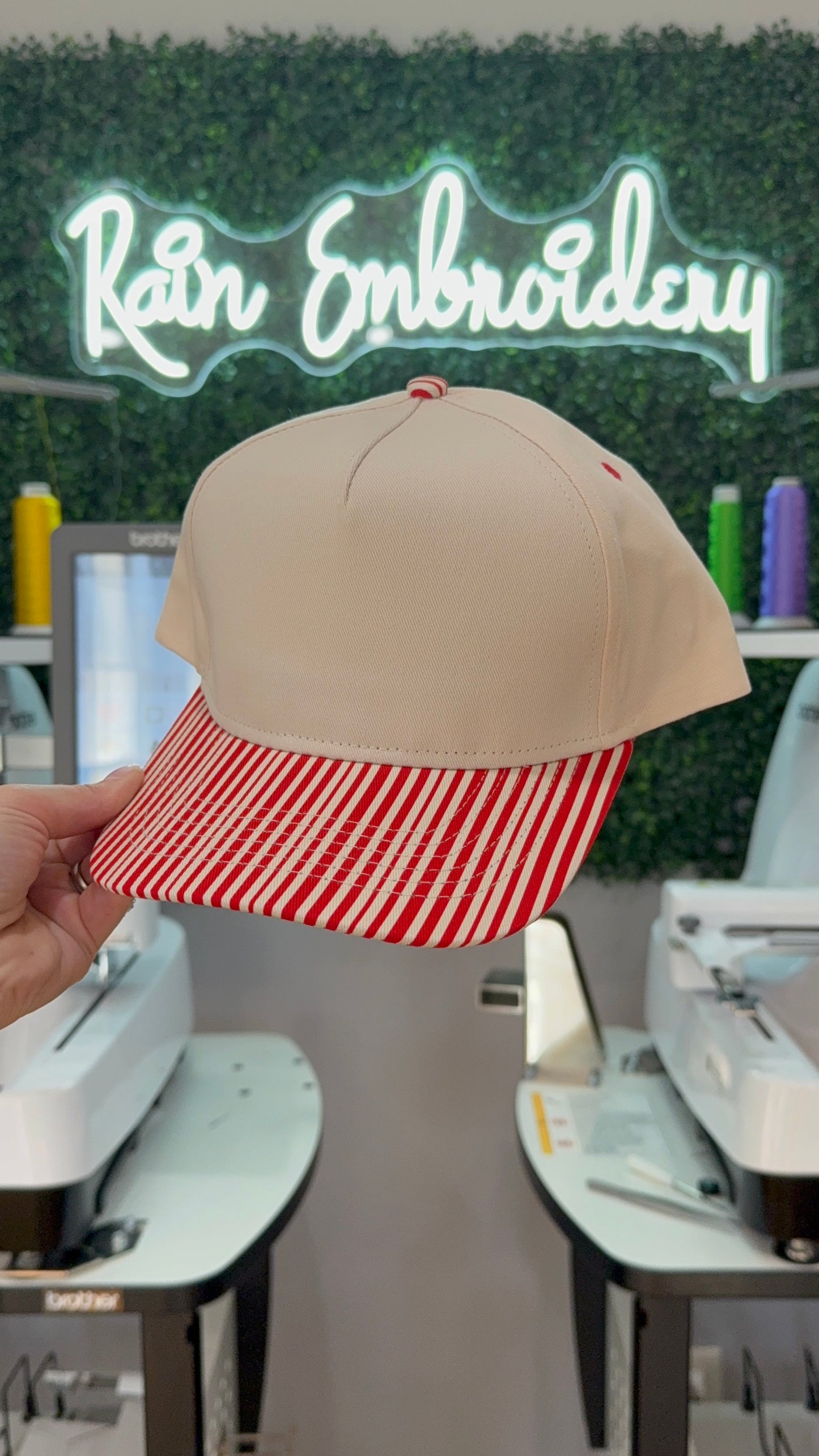 Red Stripes Trucker Hat (blank)