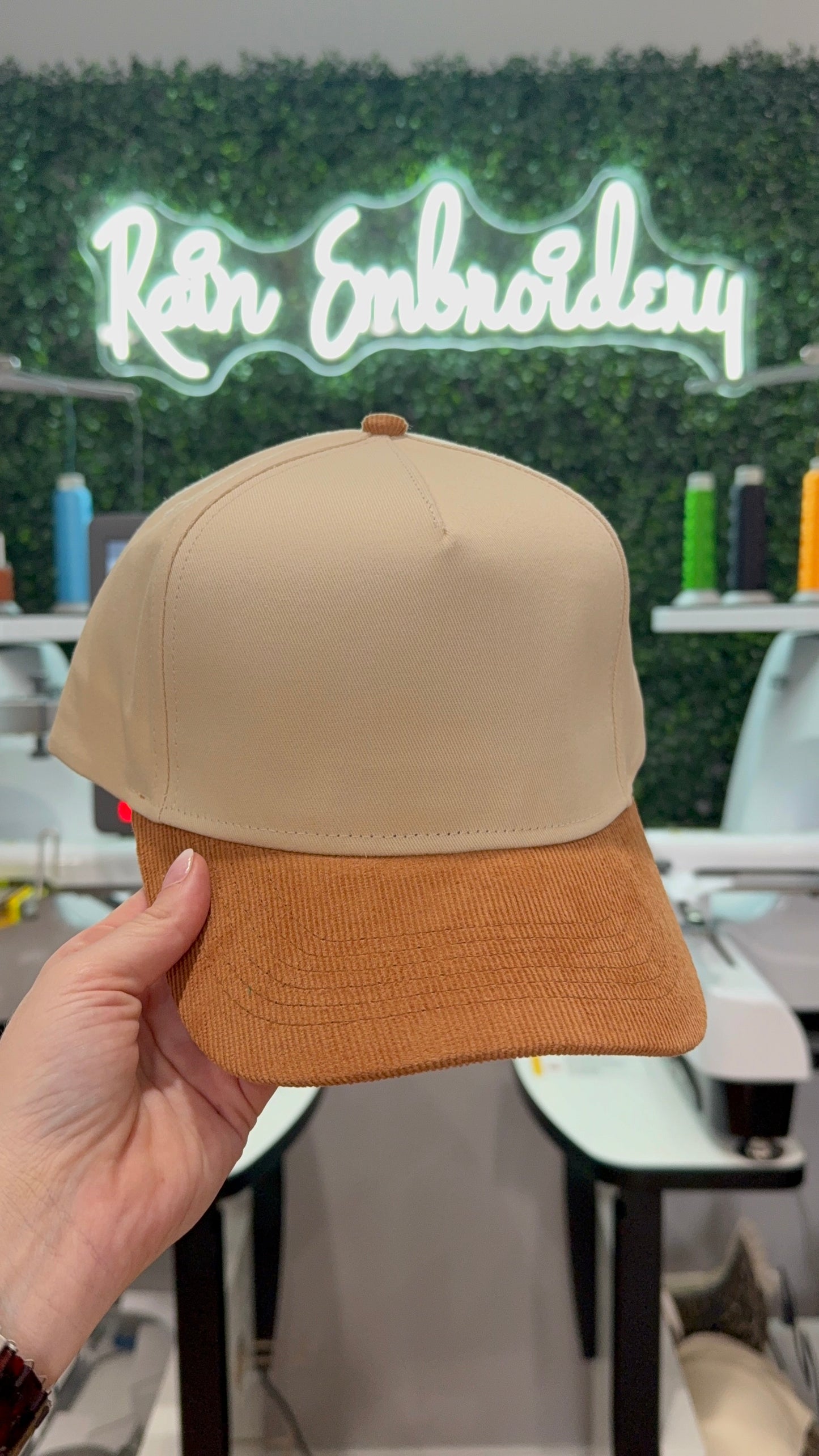 Camel Corduroy Bill Trucker Hat (blank)