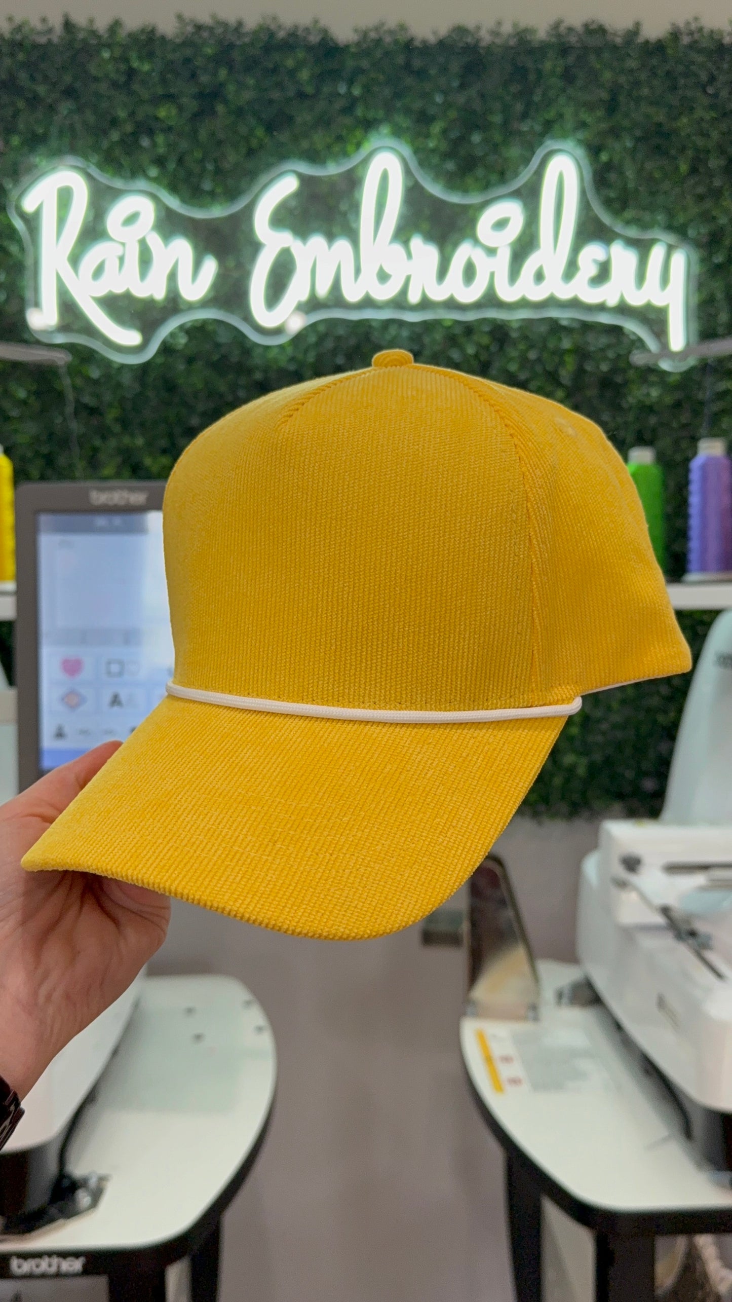 Yellow Corduroy Trucker Hat (blanks)
