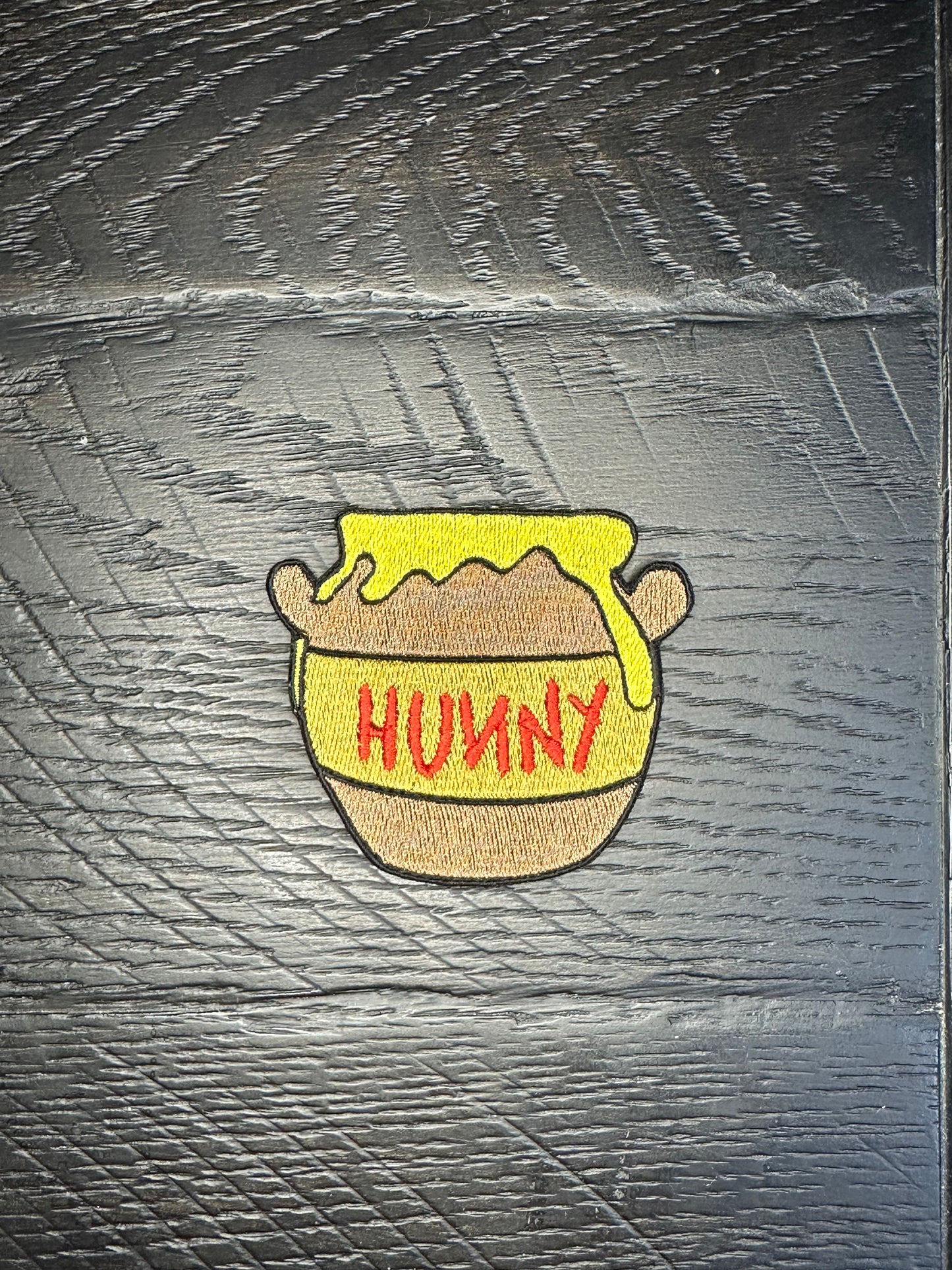 Hunny Pot Embroidered Patch / Iron On Patch / Sew On Patch / Machine Embroidery / Pooh / Honey Pot / Backpack Patch / Jacket Patch