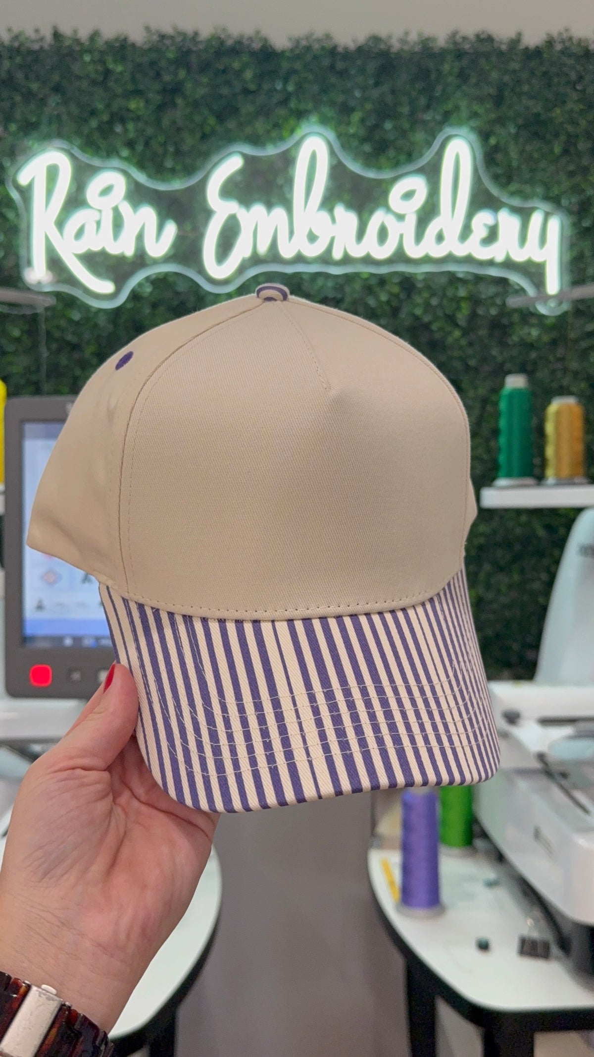 Purple Stripes Trucker Hat (blank)