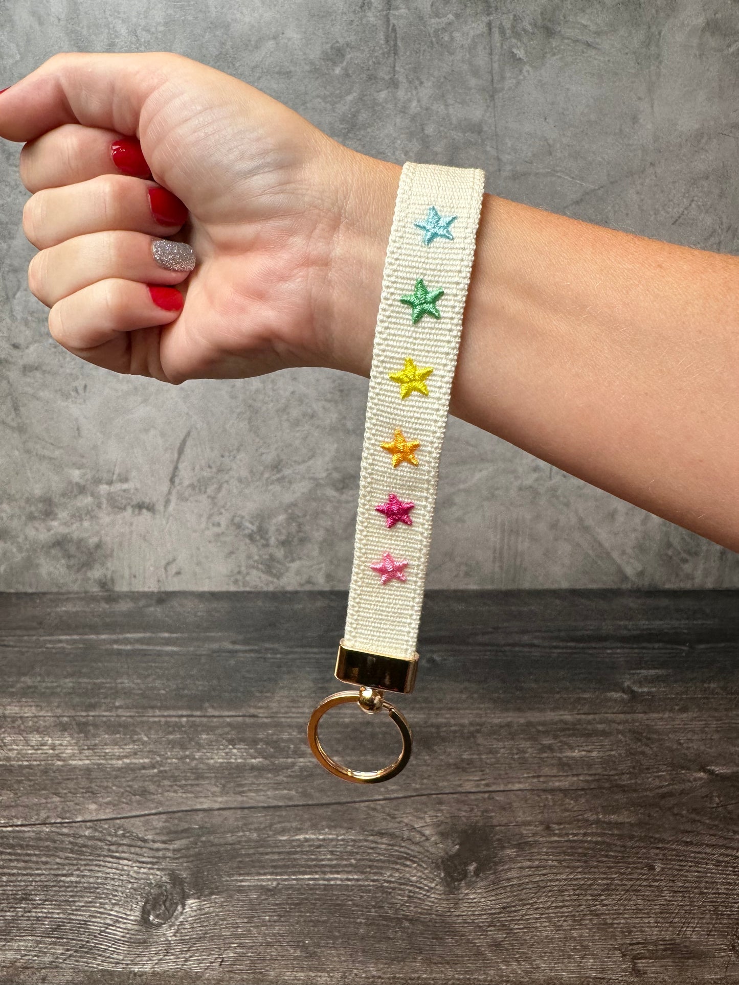 Stars Embroidered WRISTLET Keychain