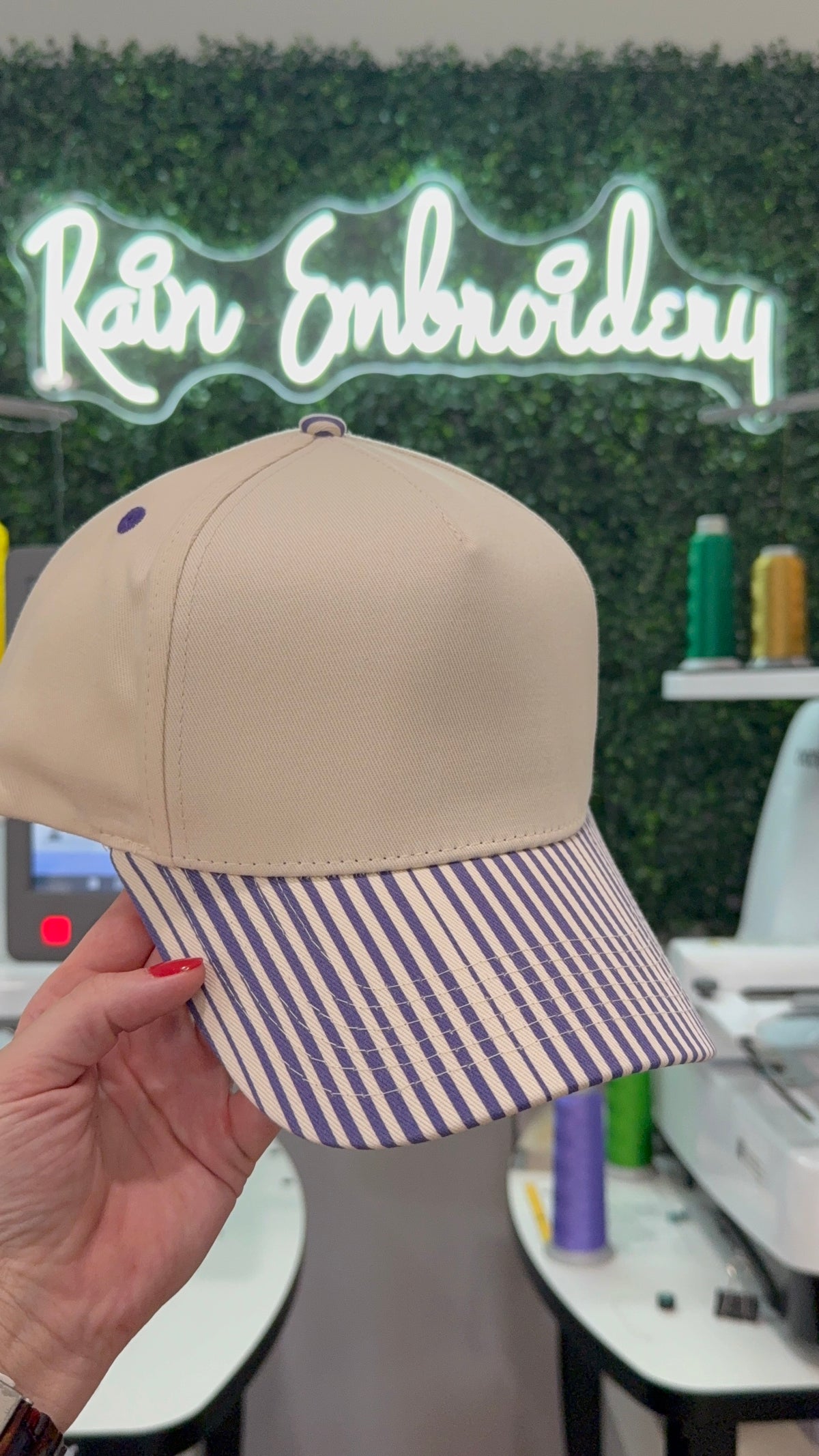 Purple Stripes Trucker Hat (blank)