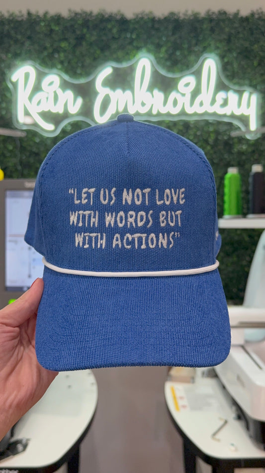 “LOVE WITH ACTION” Embroidered Hat