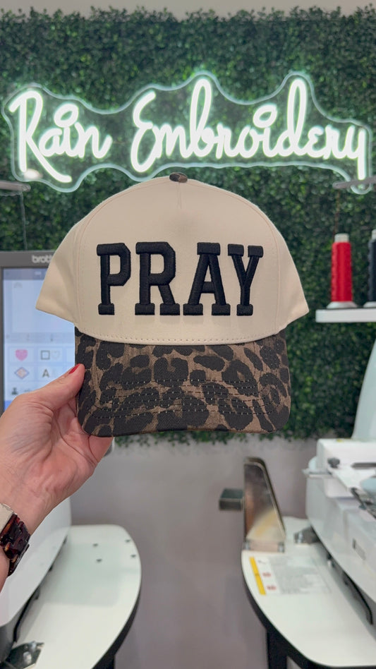 PRAY Leopard Vintage Embroidered Hat