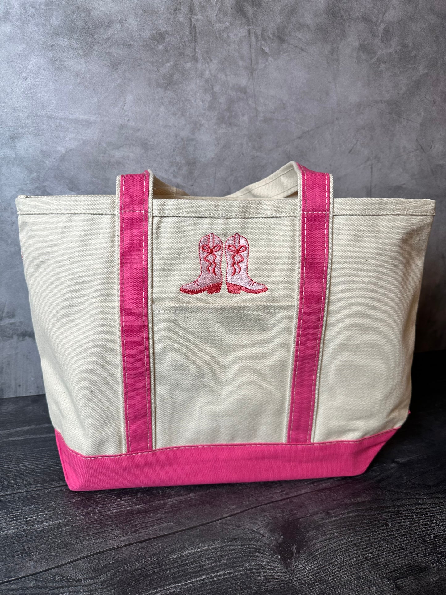 Cowgirl Boots Embroidered Tote