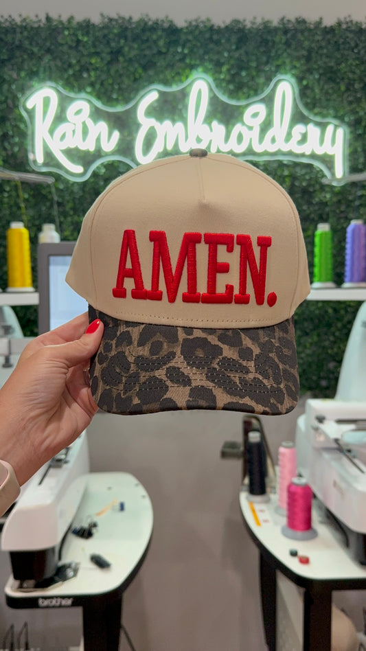 AMEN. Leopard Vintage Hat / Embroidered Hat