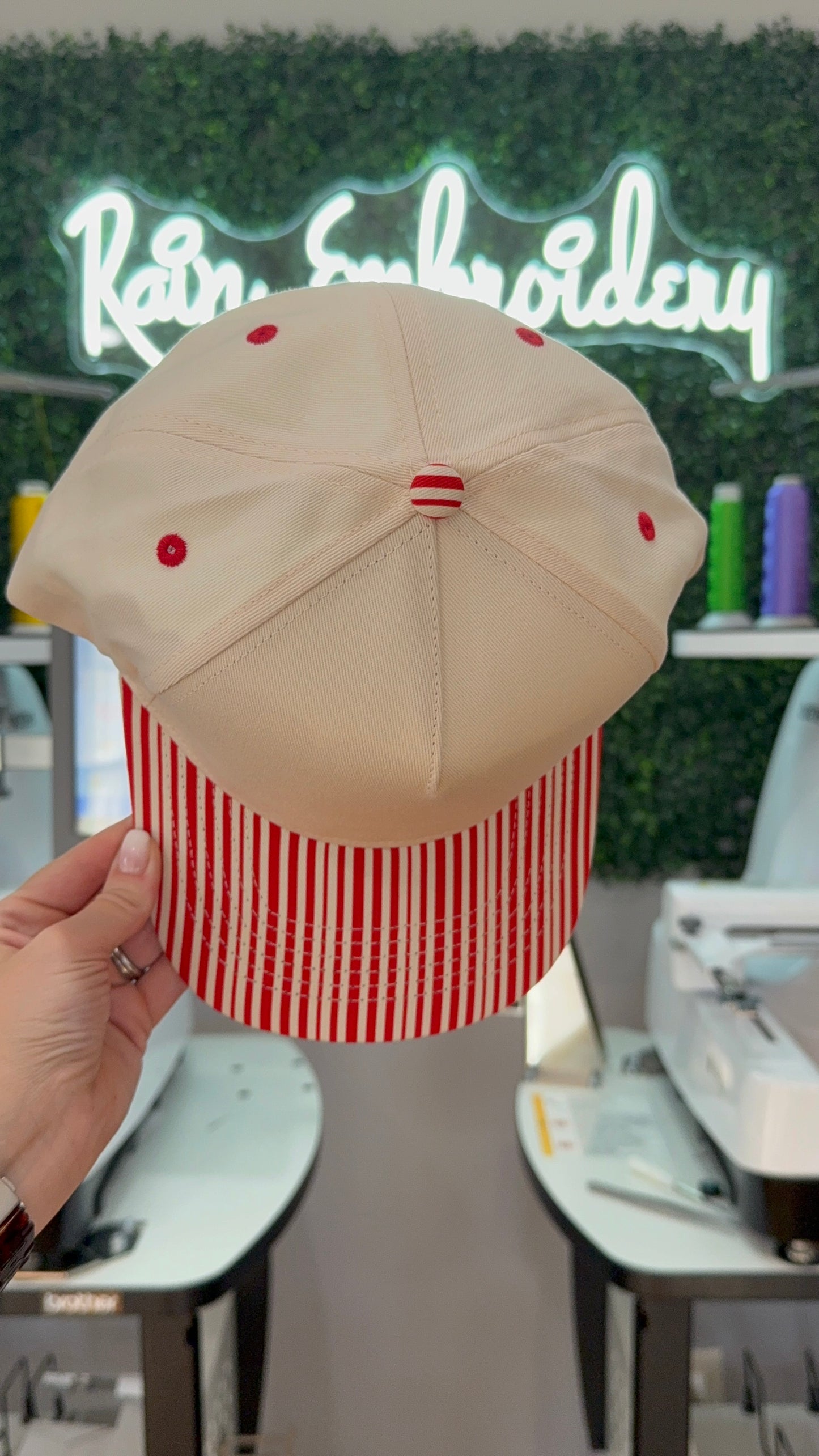 Red Stripes Trucker Hat (blank)