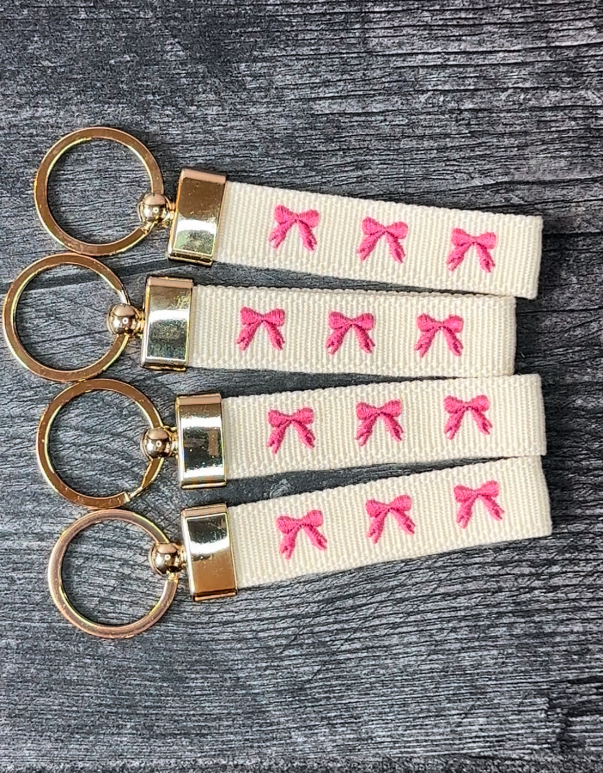 Bow Embroidered Keychain