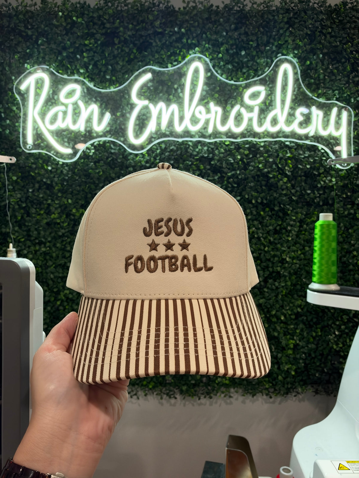 Jesus + Football Embroidered Hat