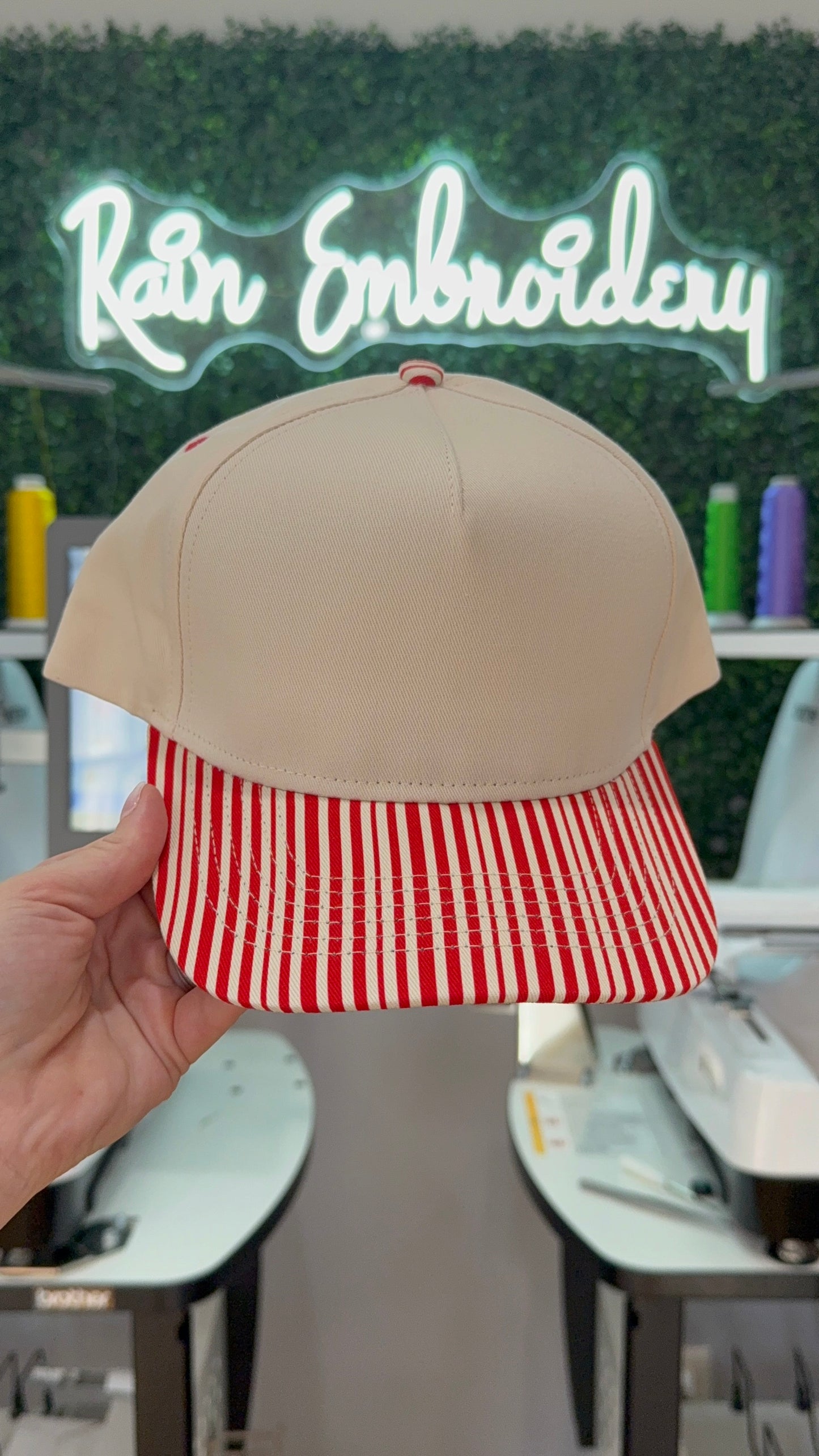 Red Stripes Trucker Hat (blank)