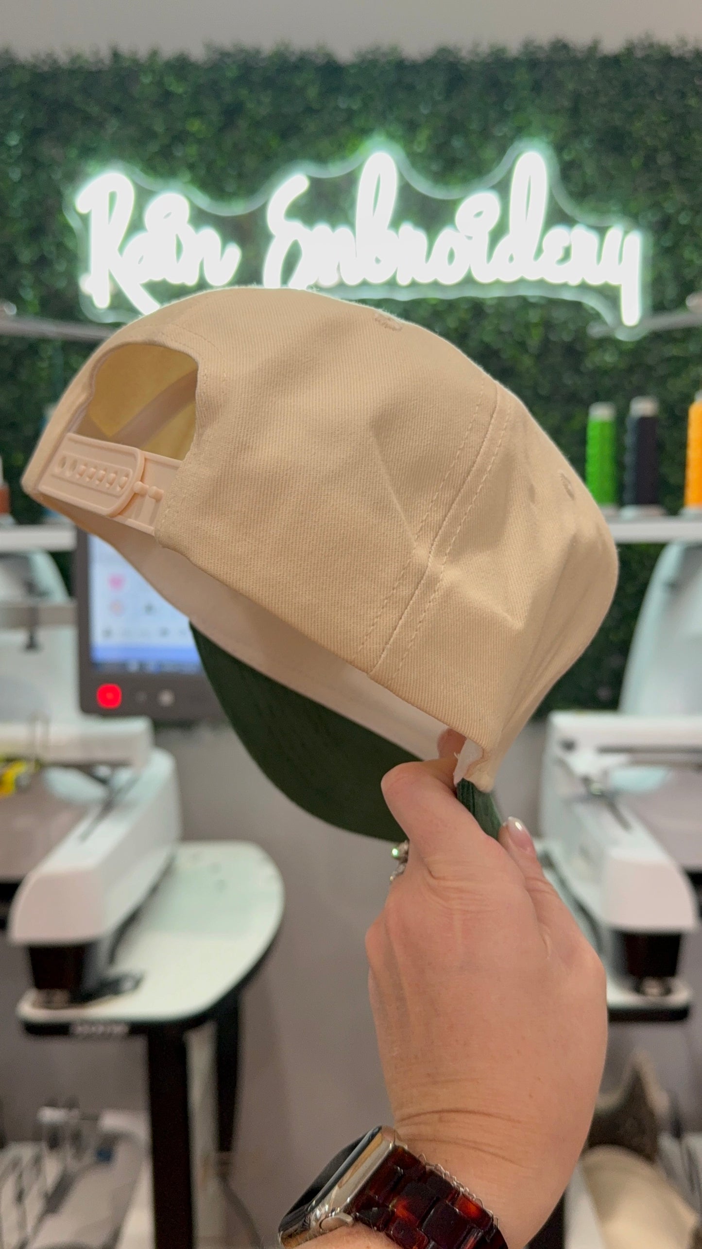 Green Corduroy Bill Trucker Hat (blank)