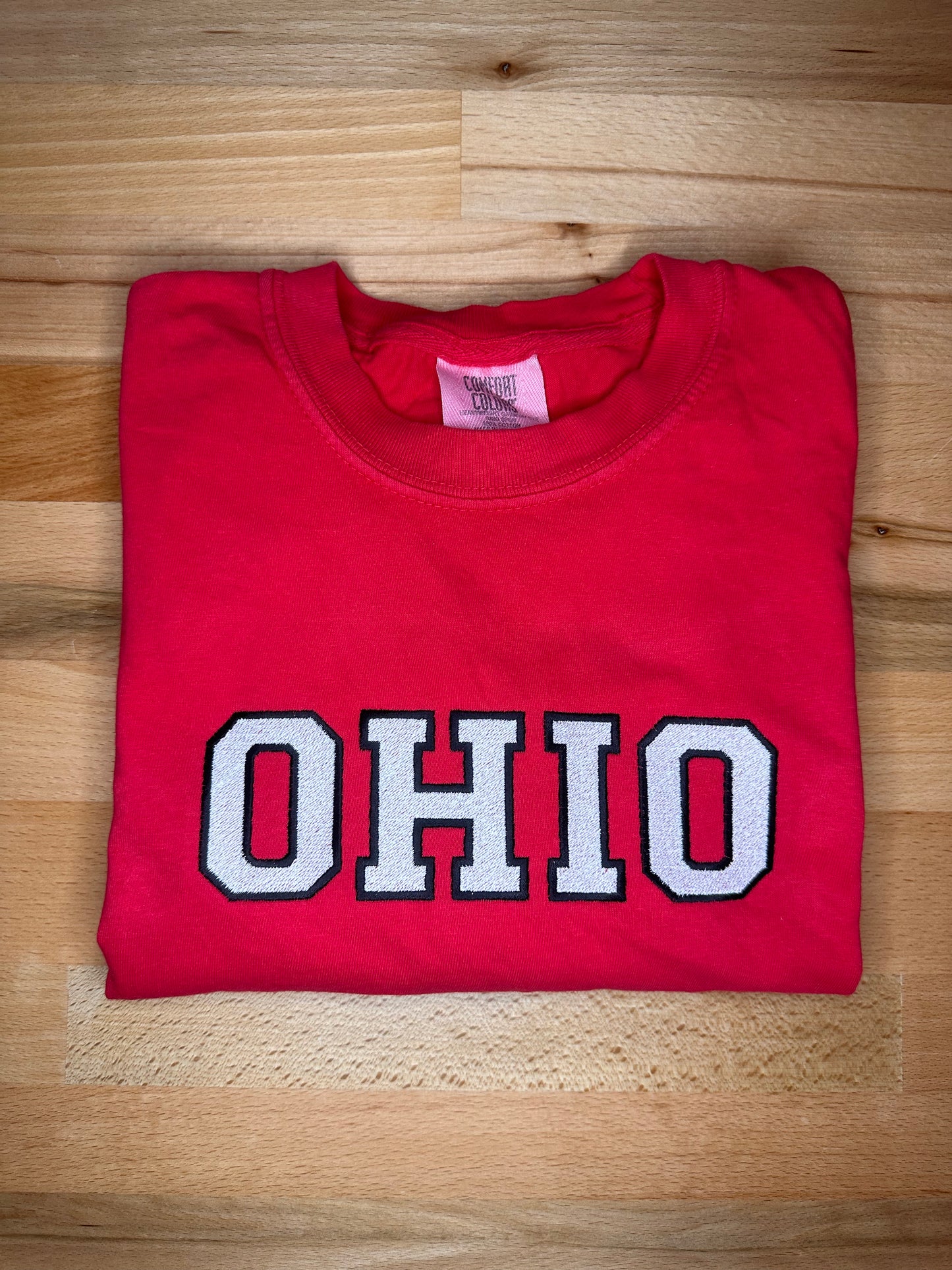 Ohio Embroidered Tee / Ohio Football Shirt / Ohio Embroidery