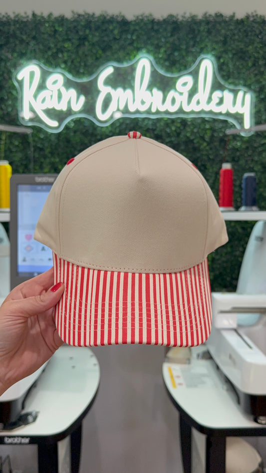 Red Stripes Trucker Hat (blank)