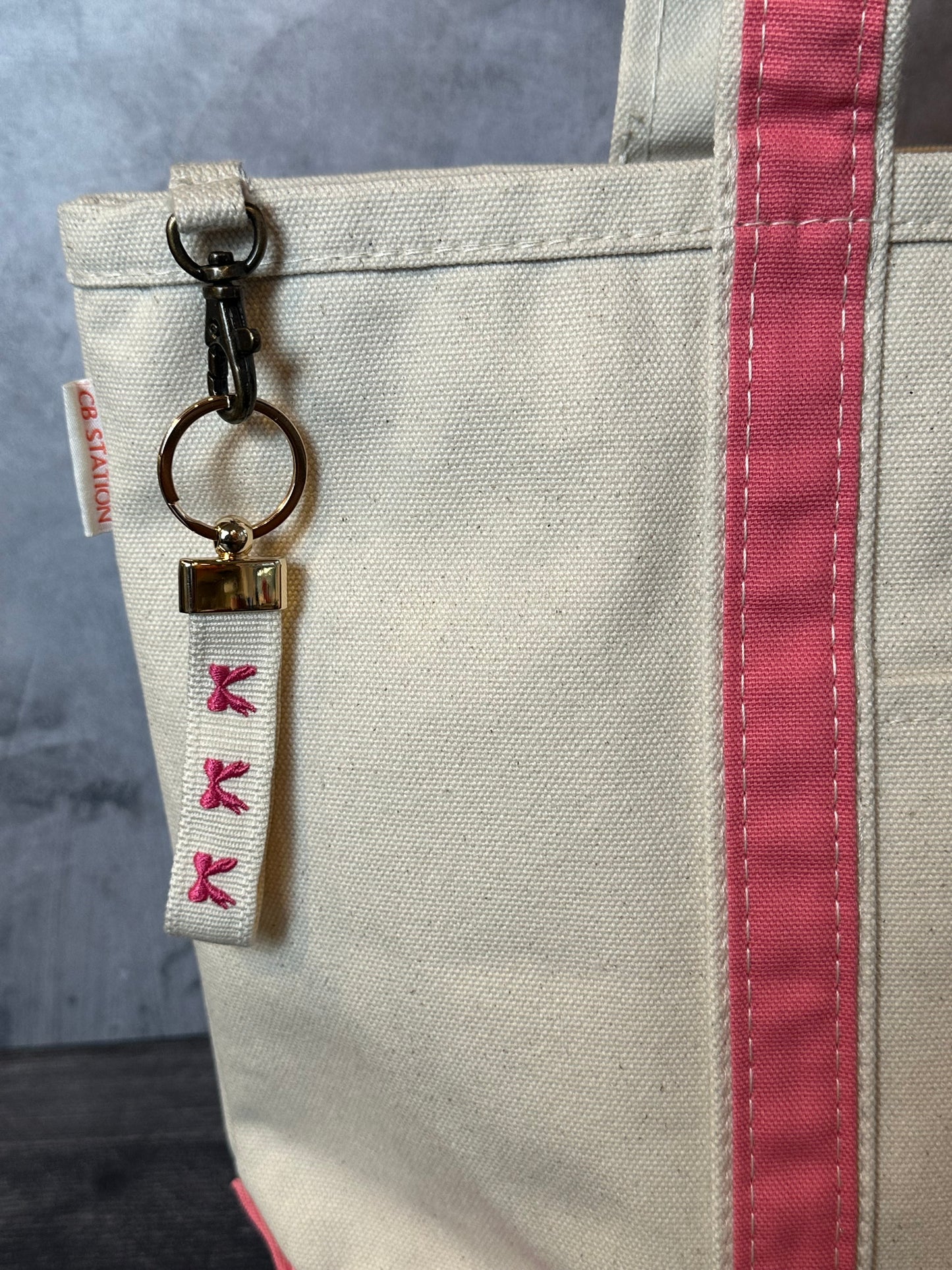 Bow Embroidered Keychain