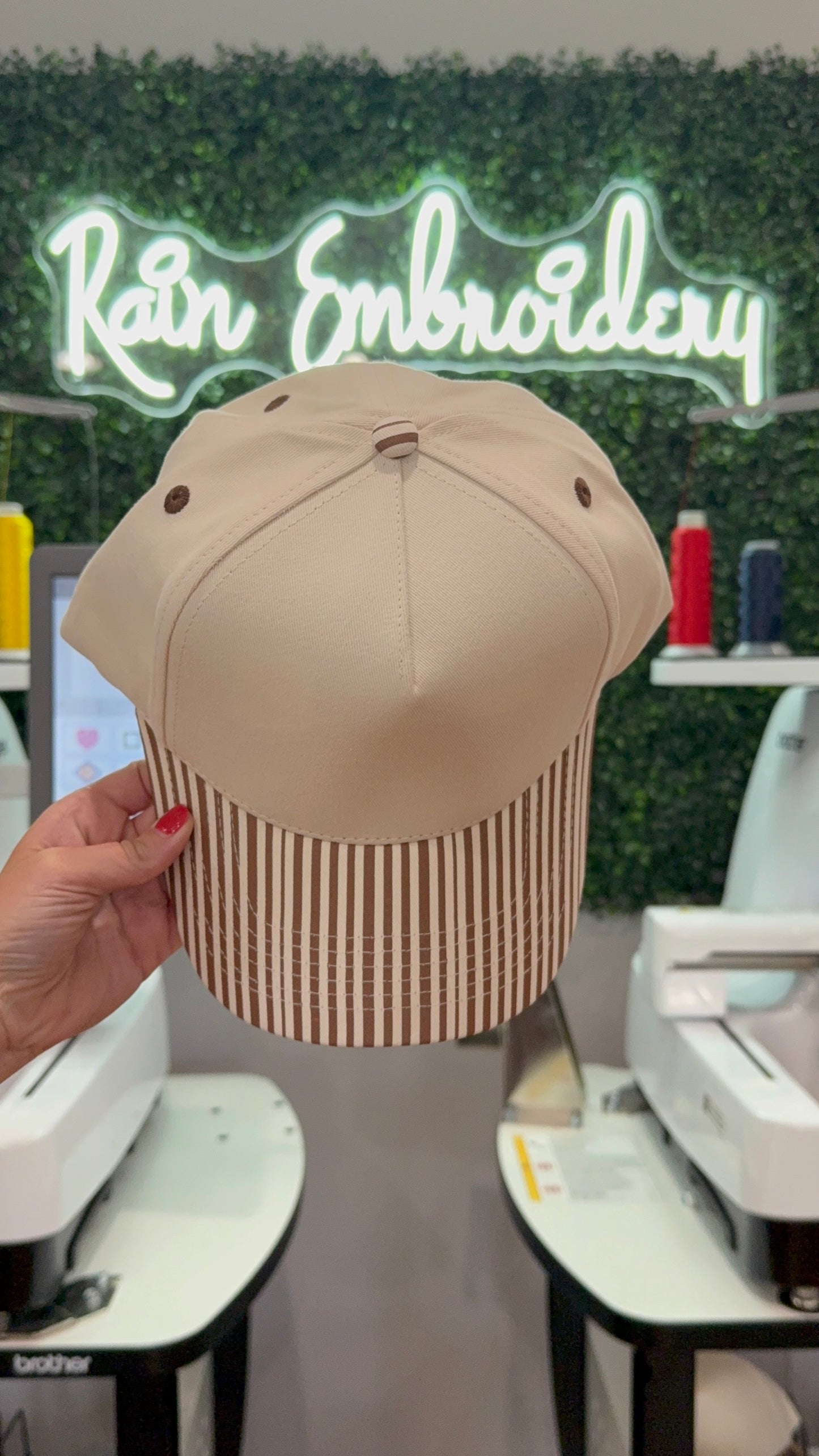 Brown Stripes Trucker Hat (blank)