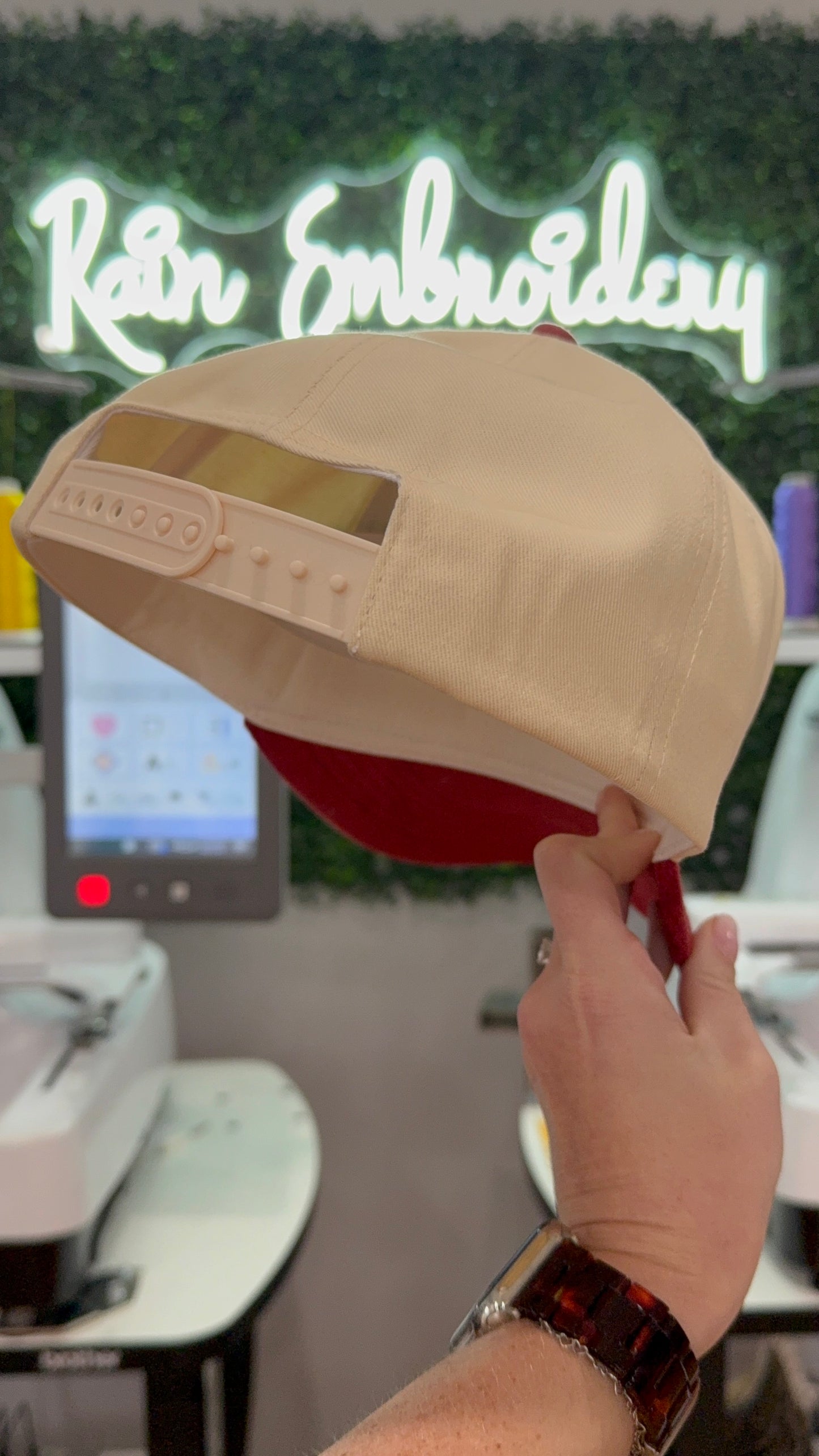 Merry Embroidered Suede Trucker Hat