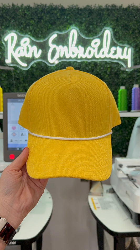Yellow Corduroy Trucker Hat (blanks)