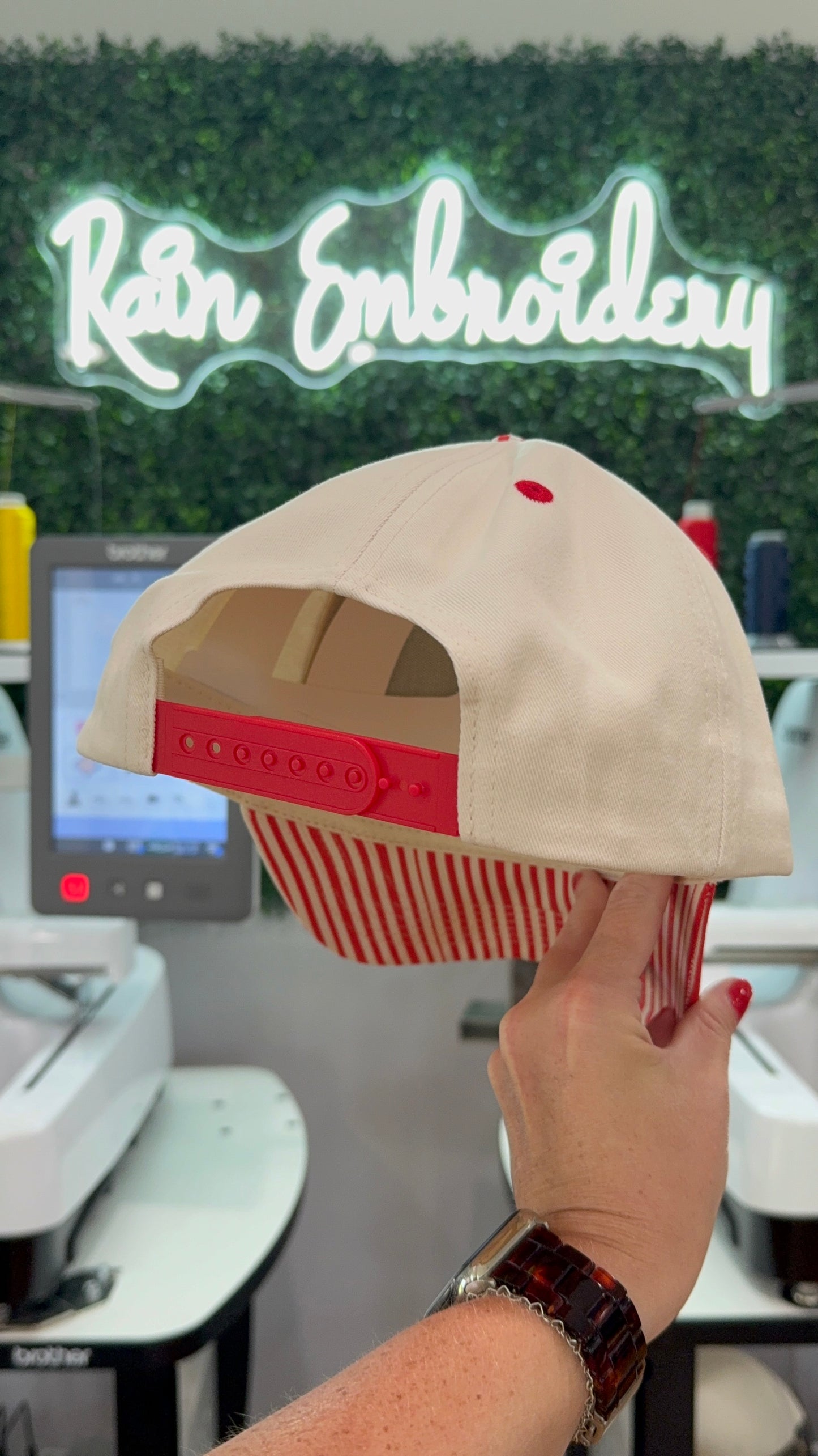 Red Stripes Trucker Hat (blank)